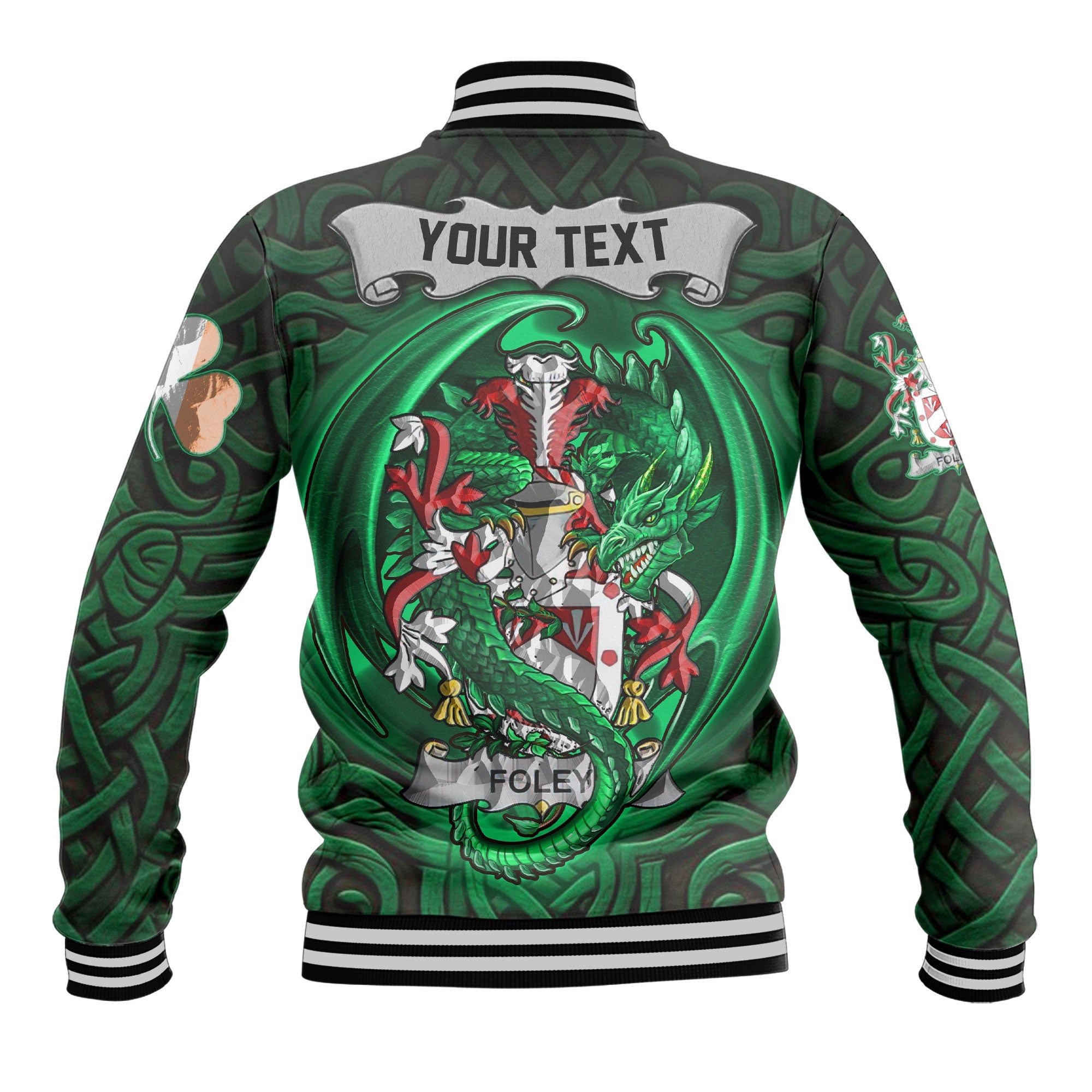 Foley Baseball Jackets The Green Dragon Of Ireland Style