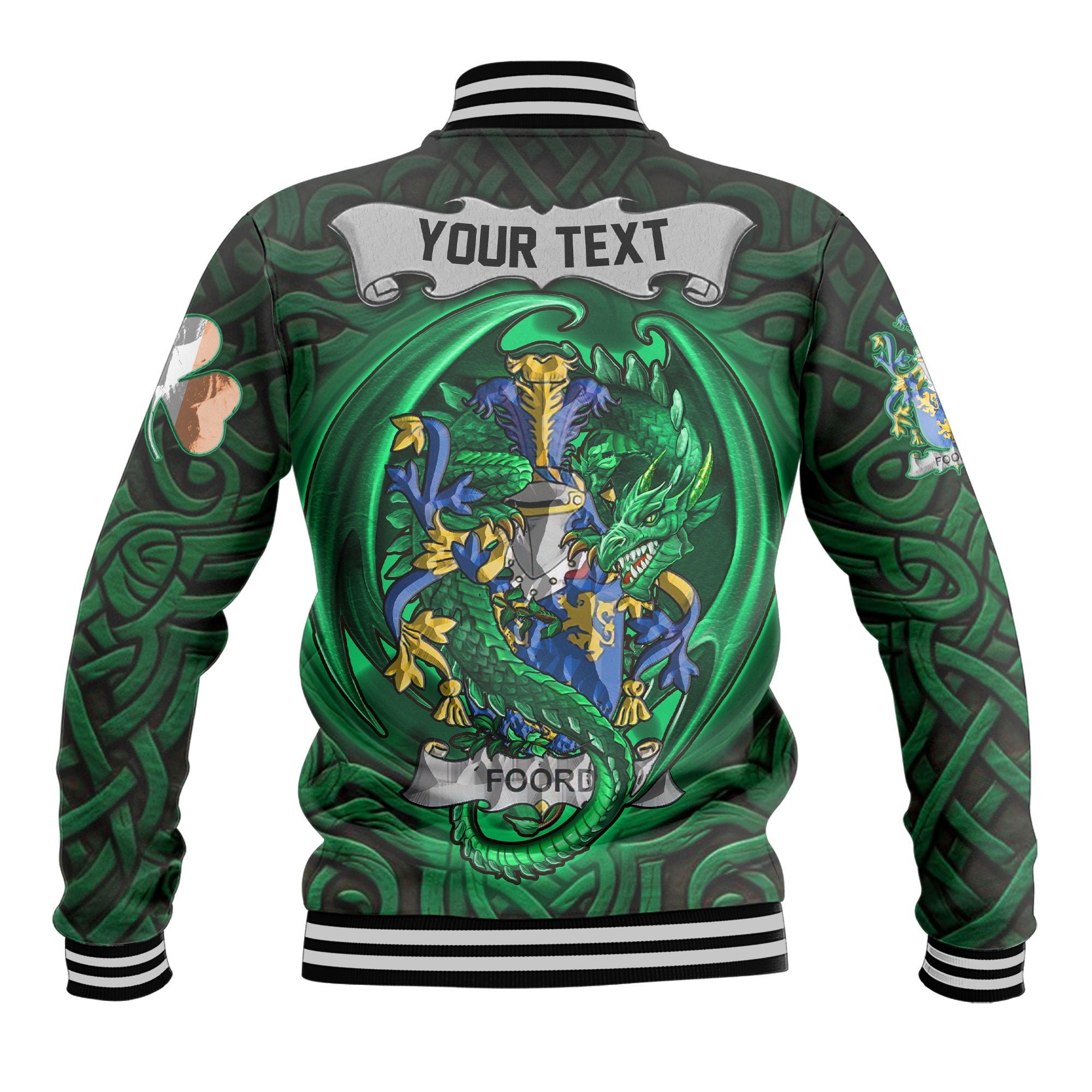 Foord Baseball Jackets The Green Dragon Of Ireland Style