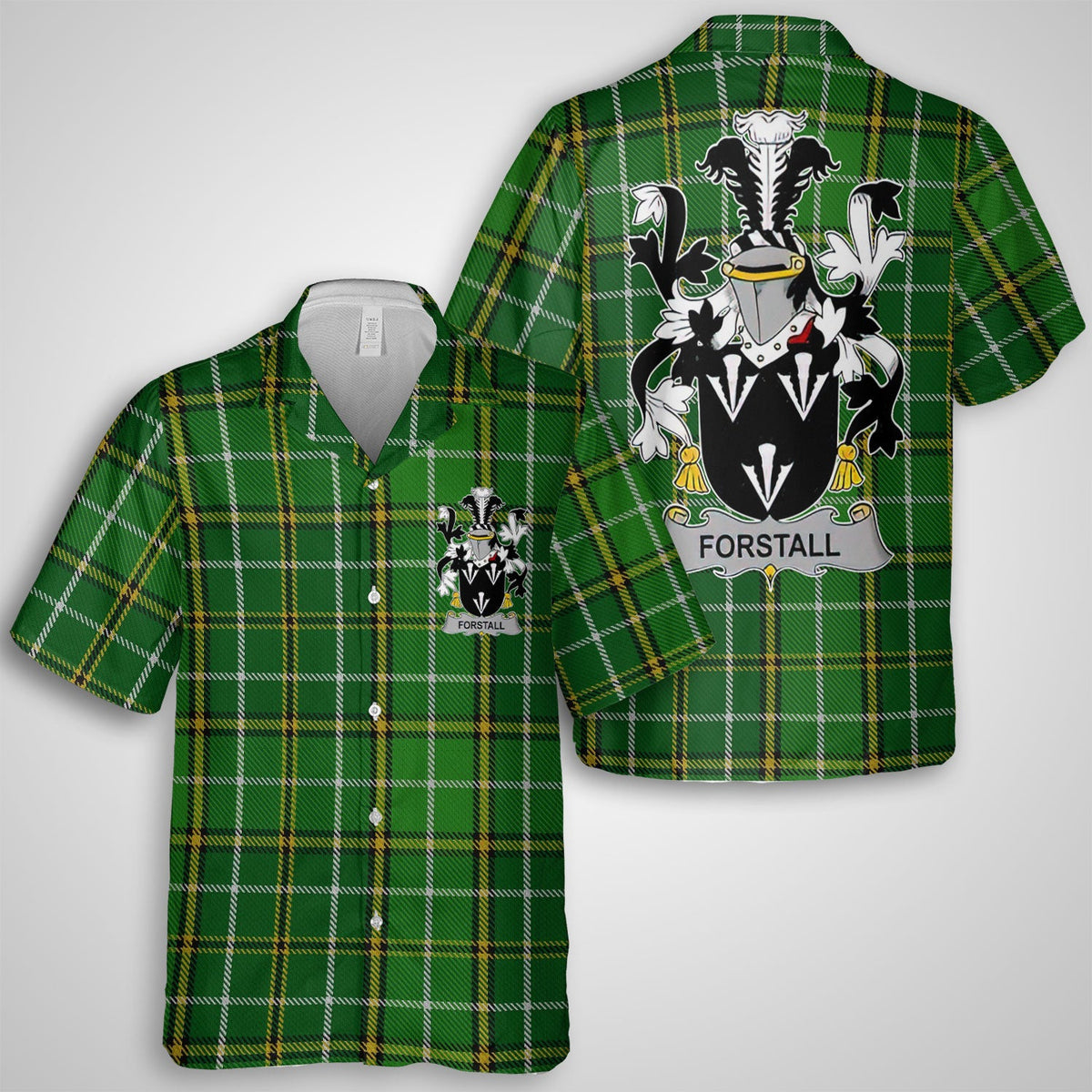 Forstall Hawaiian Shirts Crest And National Plaid Style