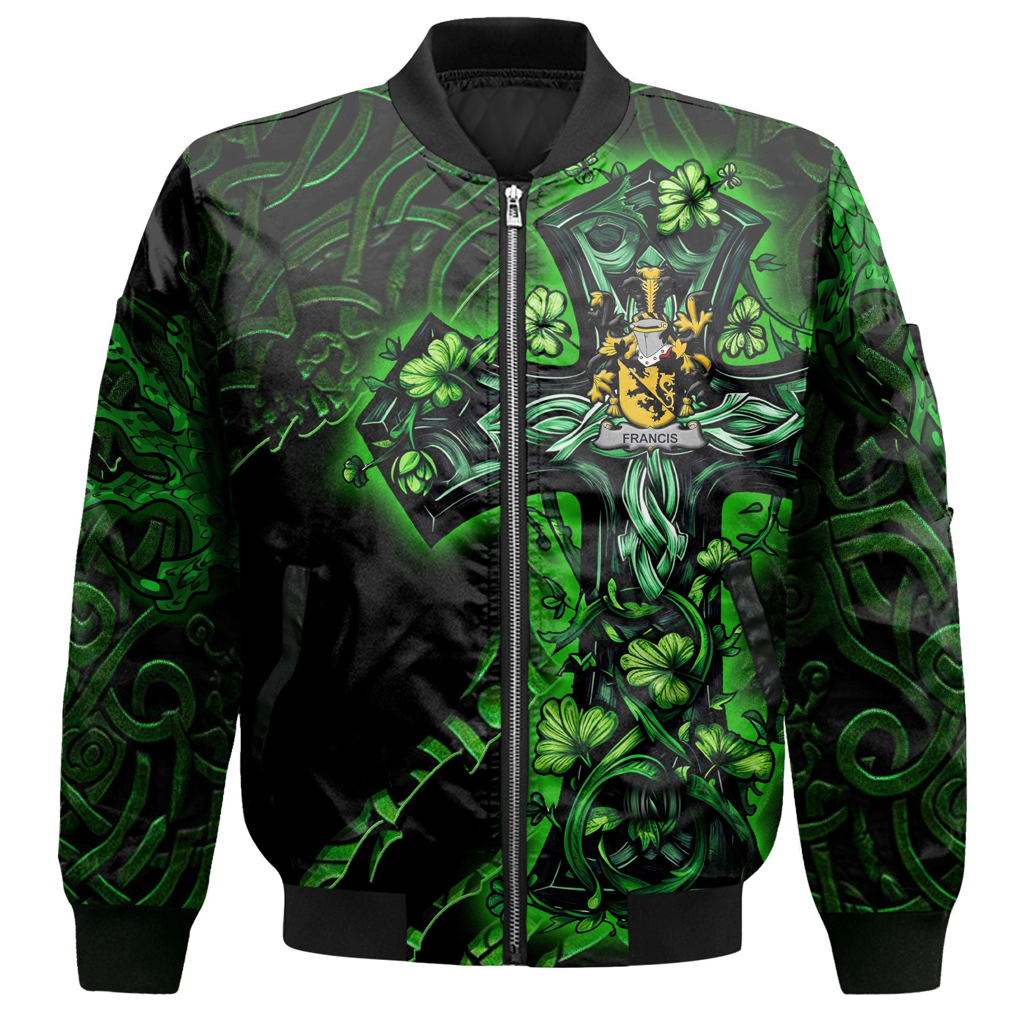 Francis Bomber Jackets Celtic Cross And Dragon Style