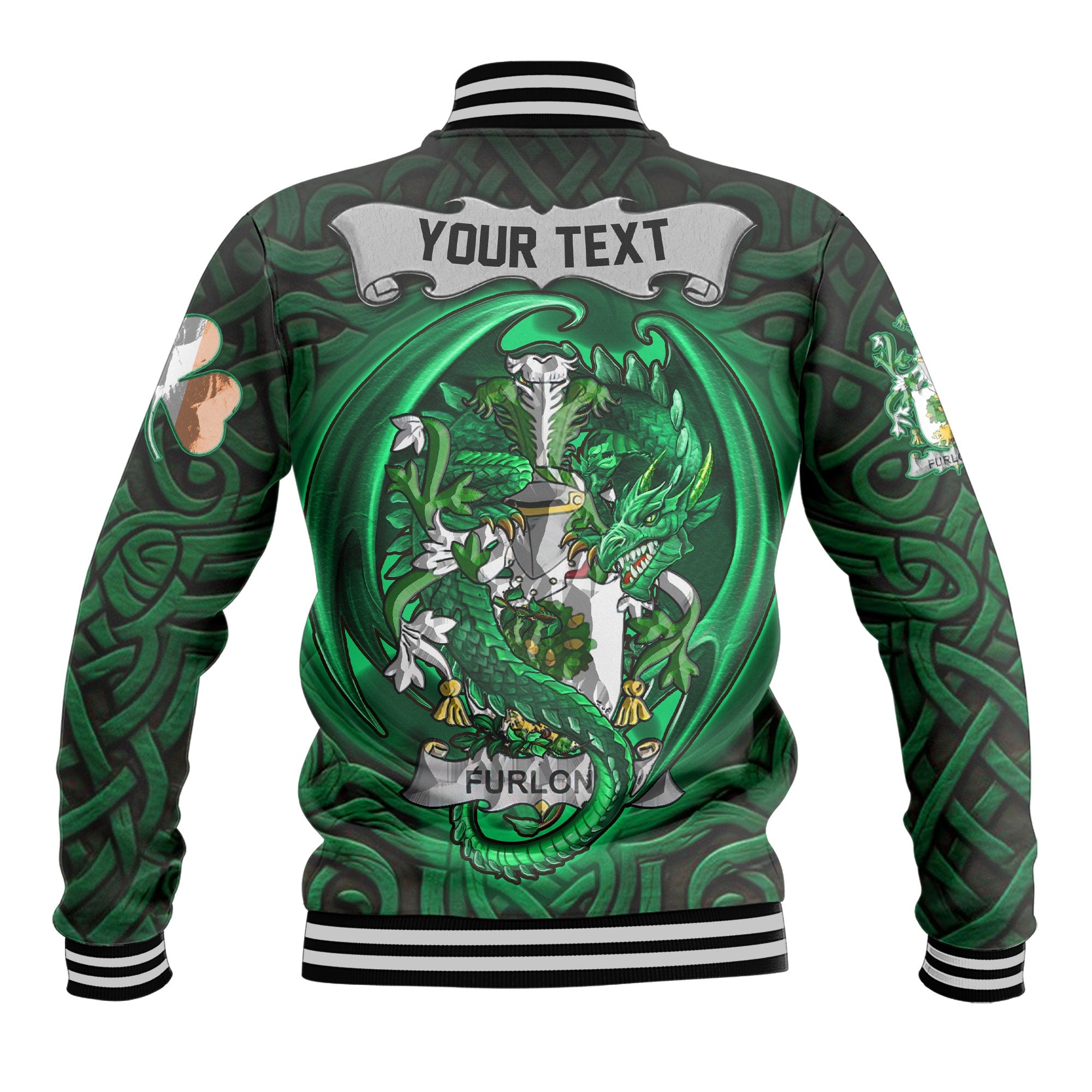 Furlong Baseball Jackets The Green Dragon Of Ireland Style