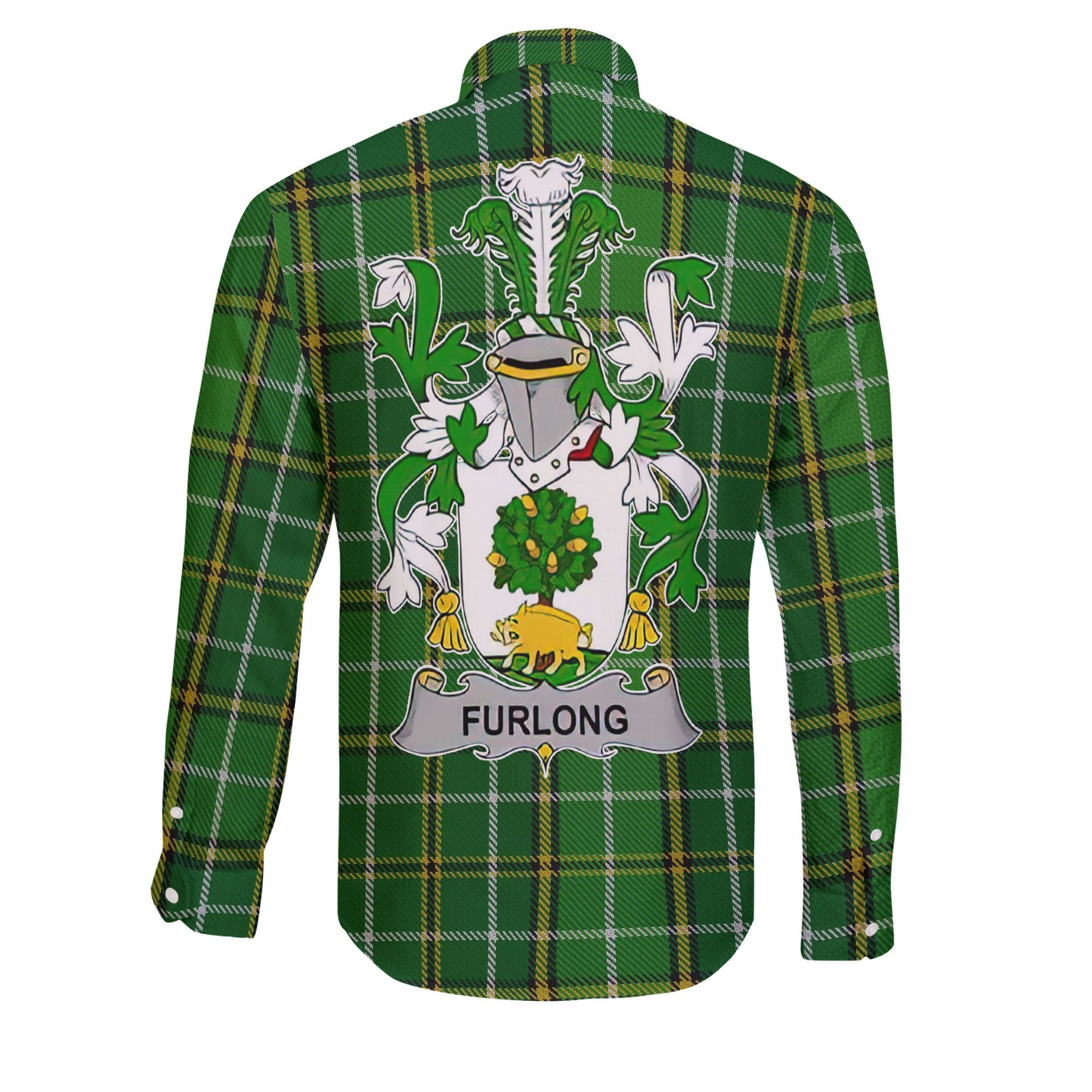 Furlong Long Sleeve Button Shirts Crest And National Plaid Style