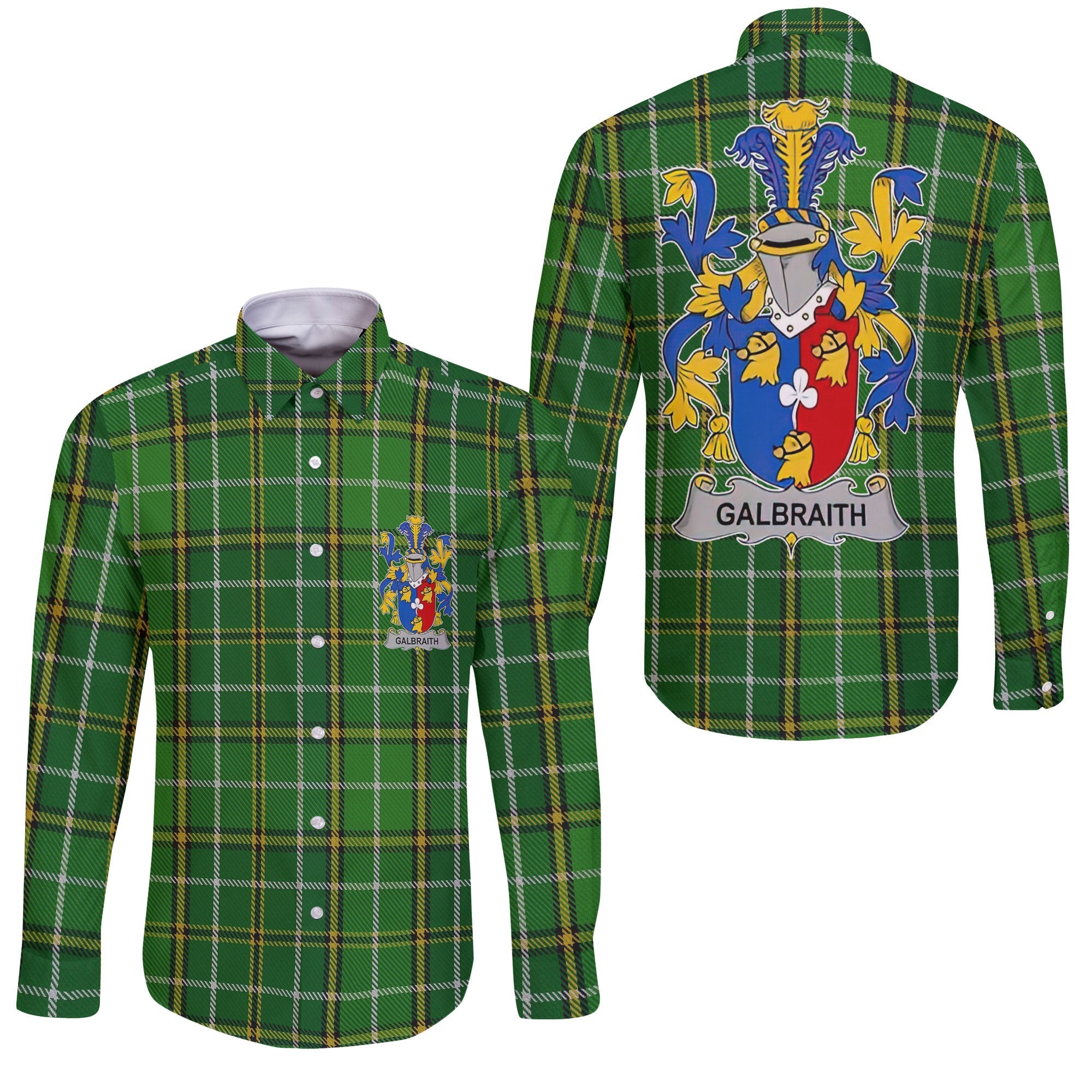 Galbraith Long Sleeve Button Shirts Crest And National Plaid Style