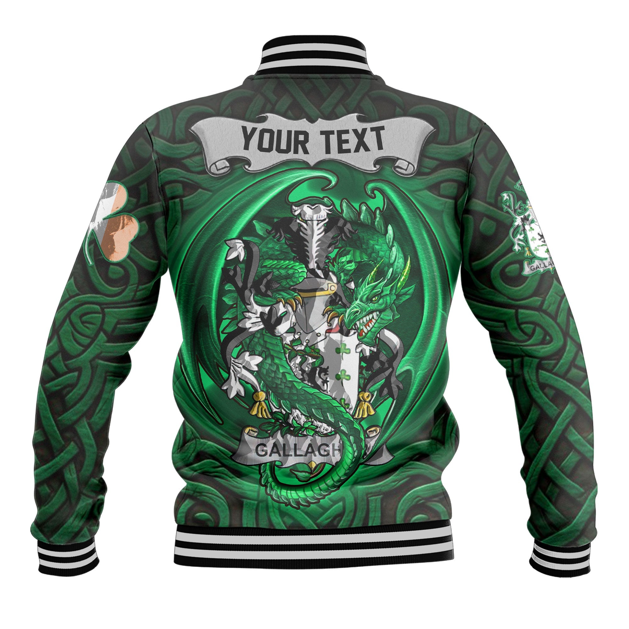 Gallagher or O Gallagher Baseball Jackets The Green Dragon Of Ireland Style