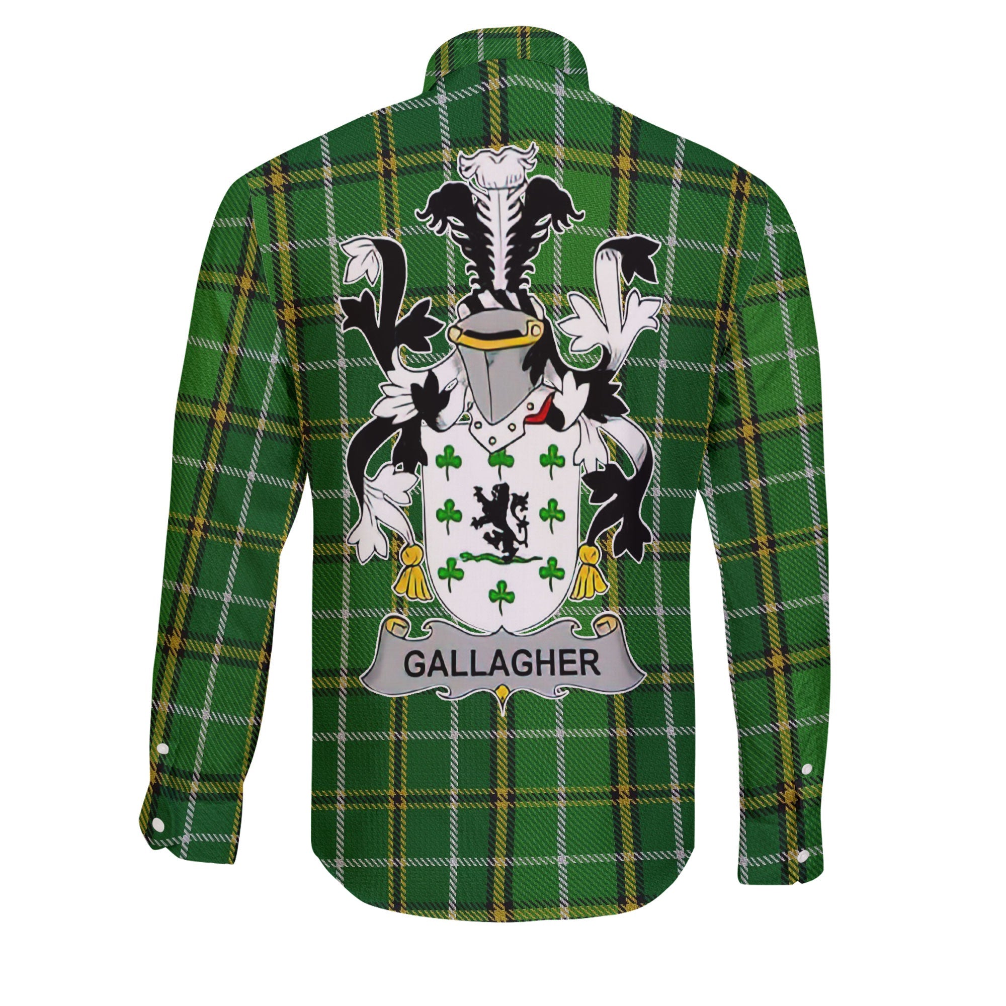 Gallagher or O Gallagher Long Sleeve Button Shirts Crest And National Plaid Style