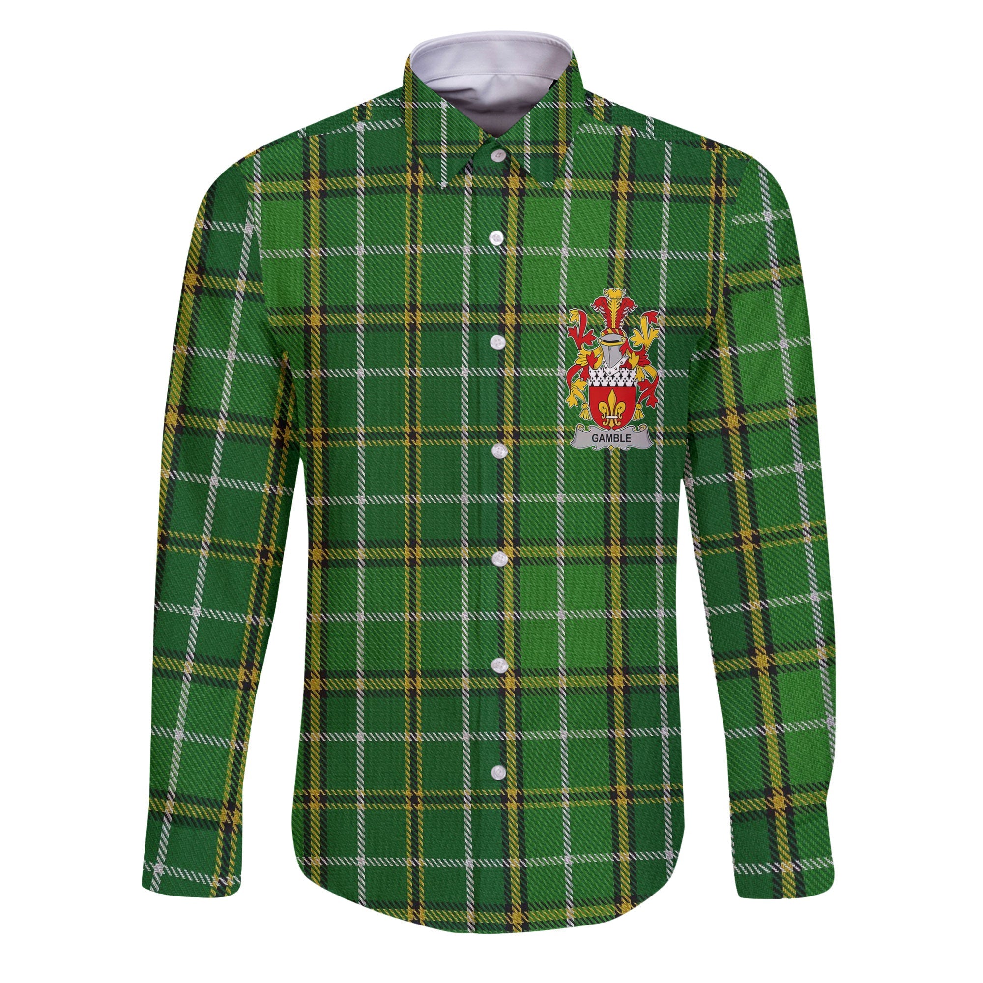 Gamble Long Sleeve Button Shirts Crest And National Plaid Style