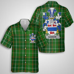 Gannon or McGannon Hawaiian Shirts Crest And National Plaid Style