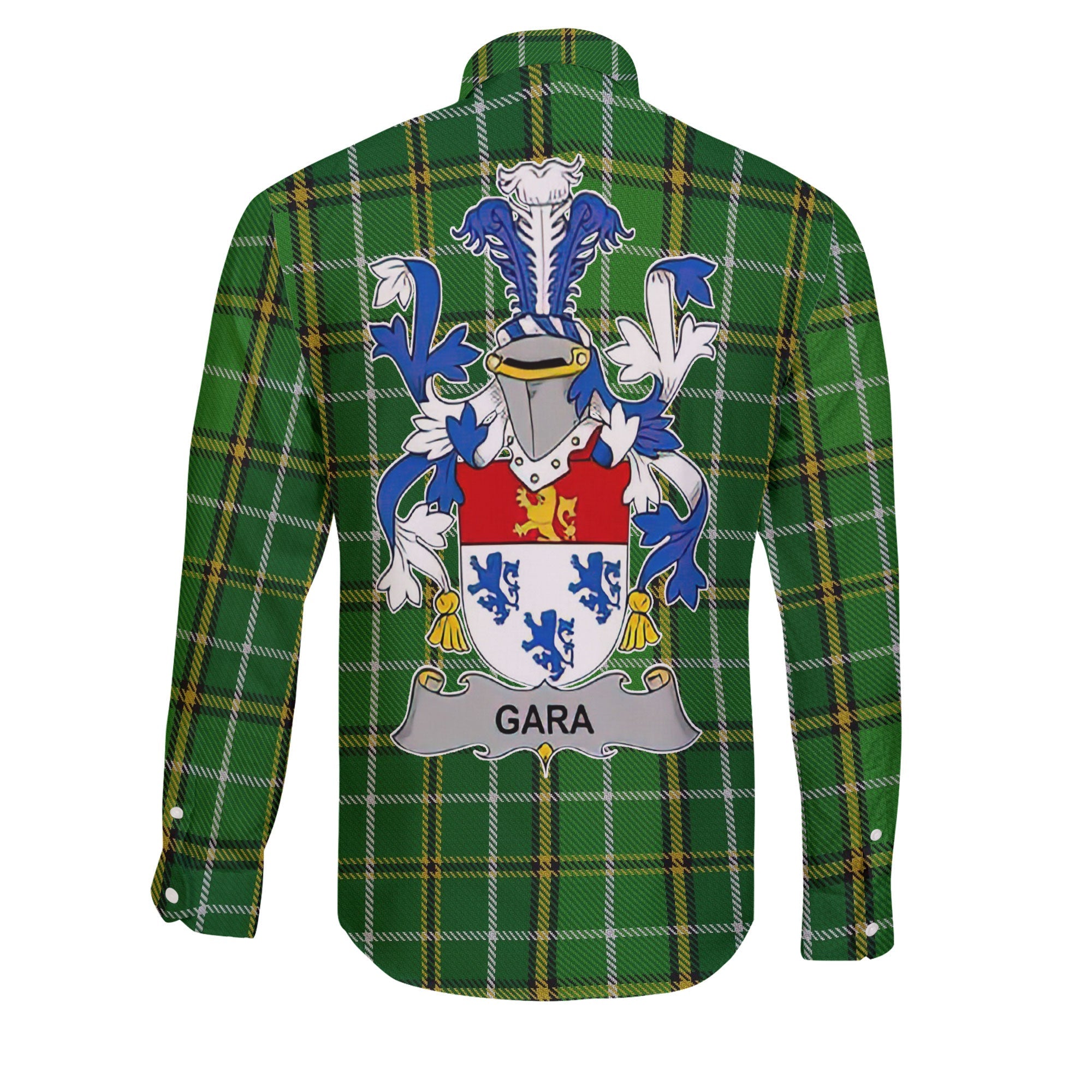 Gara or O Gara Long Sleeve Button Shirts Crest And National Plaid Style