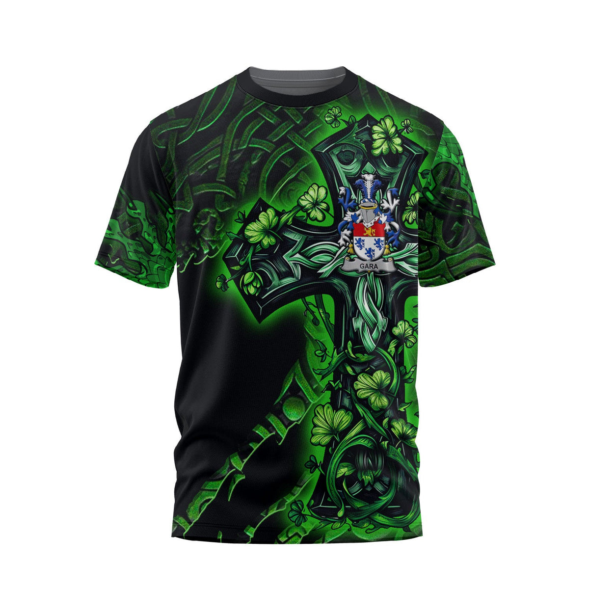 Gara or O Gara T-Shirts Celtic Cross And Dragon Style