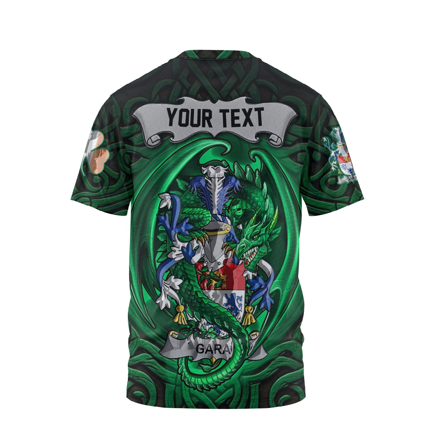 Gara or O Gara T-Shirts The Green Dragon Of Ireland Style