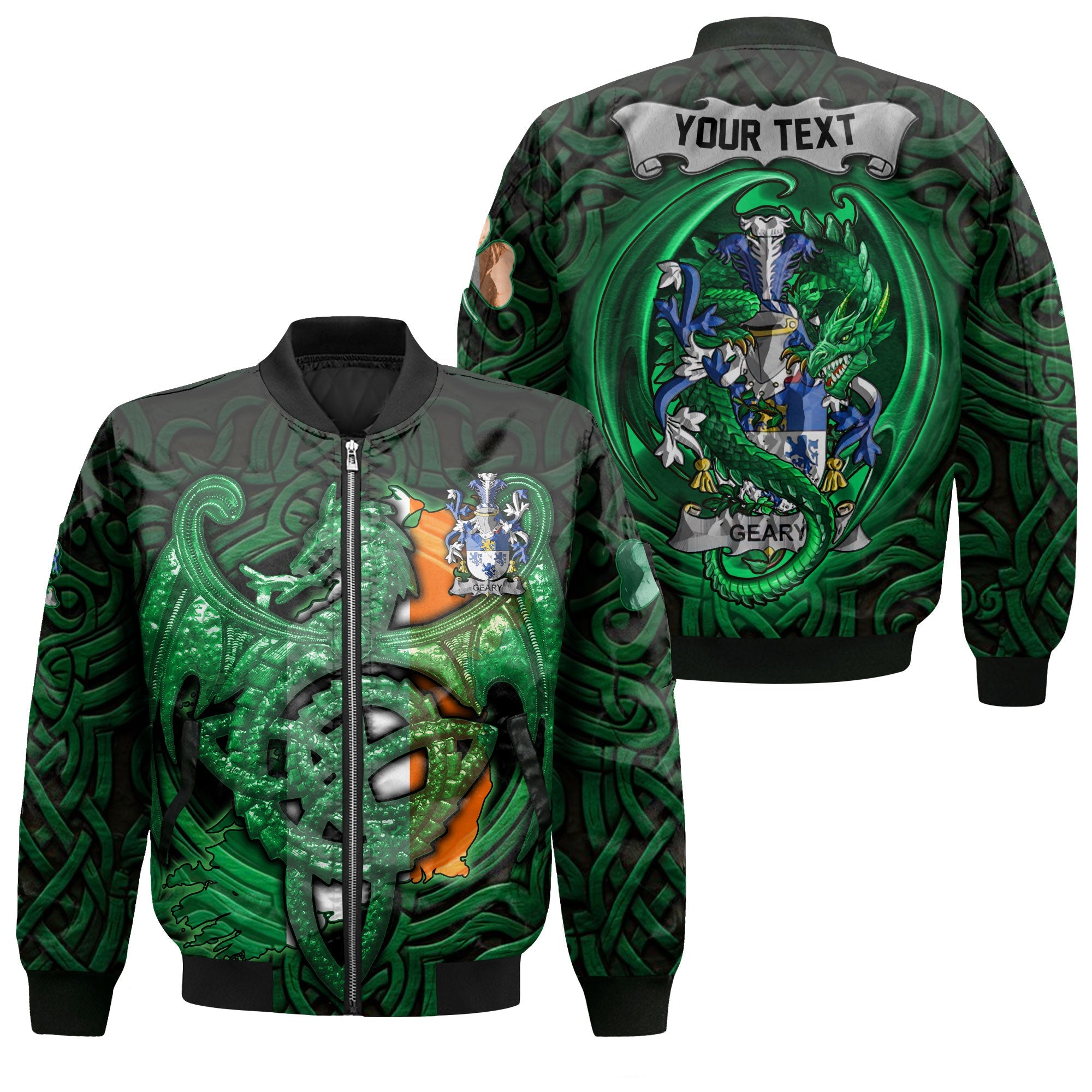 Geary or O Geary Bomber Jackets The Green Dragon Of Ireland Style