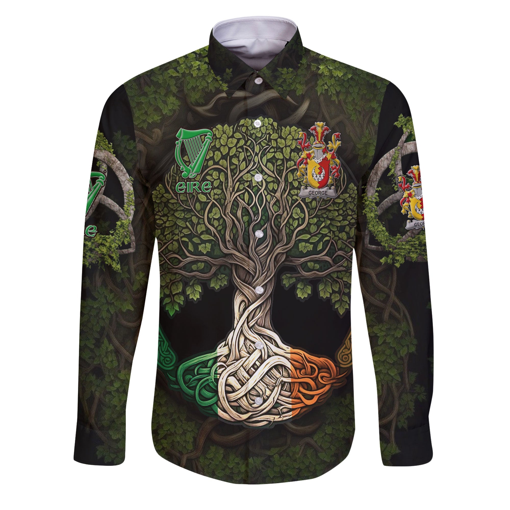 George Long Sleeve Button Shirts Ireland Is My Root Style