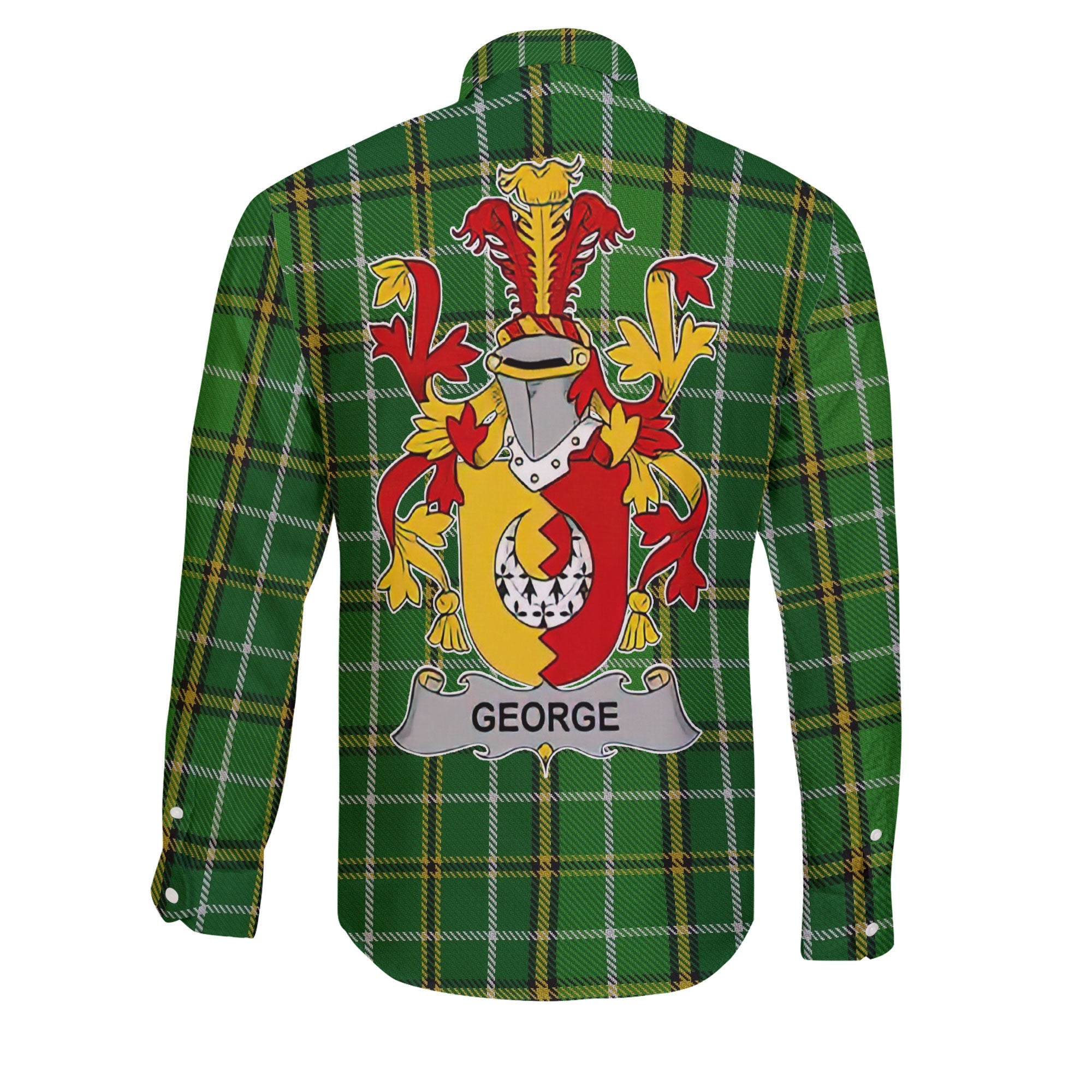 George Long Sleeve Button Shirts Crest And National Plaid Style