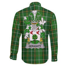 Geraghty or McGarrity Long Sleeve Button Shirts Crest And National Plaid Style