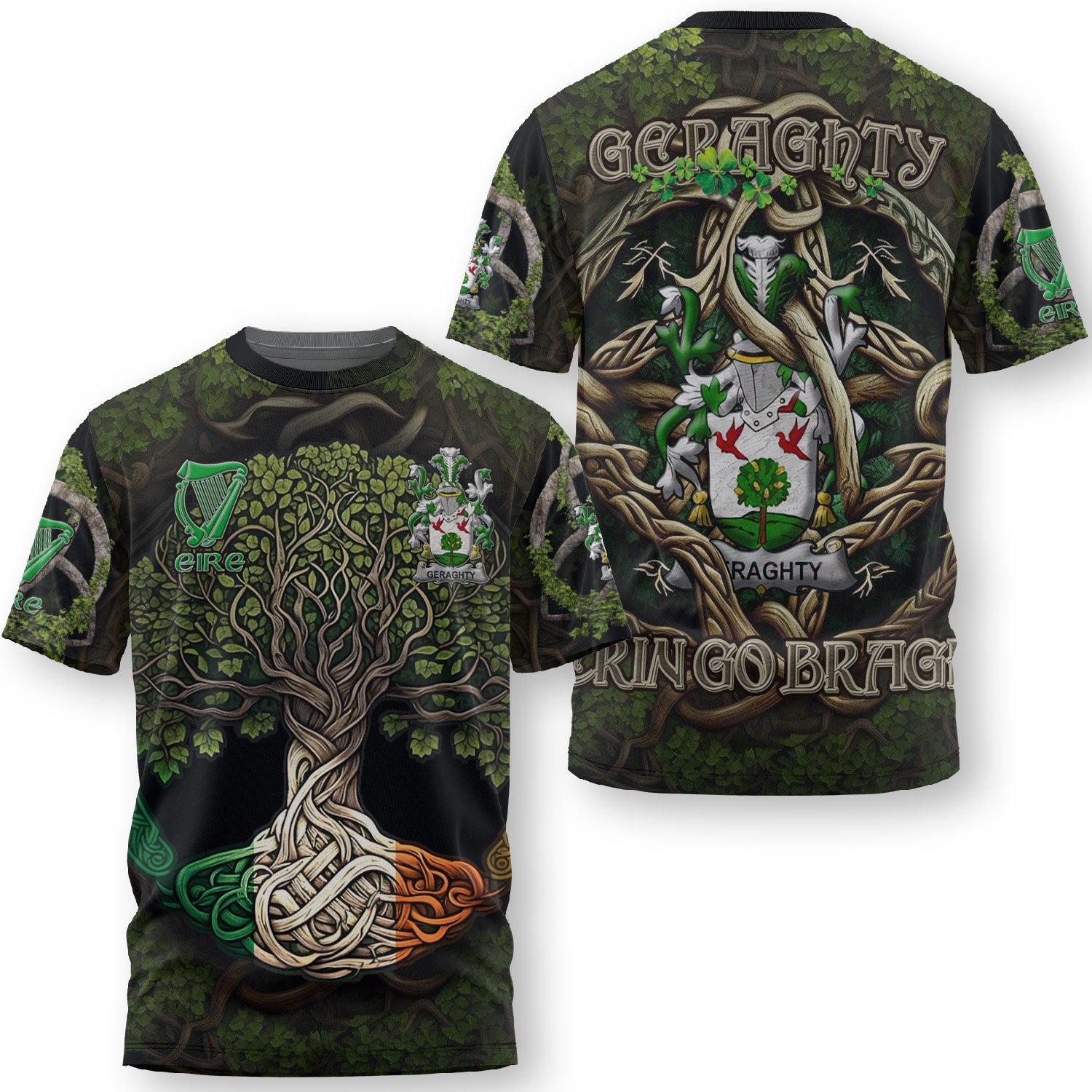 Geraghty or McGarrity T-Shirts Ireland Is My Root Style