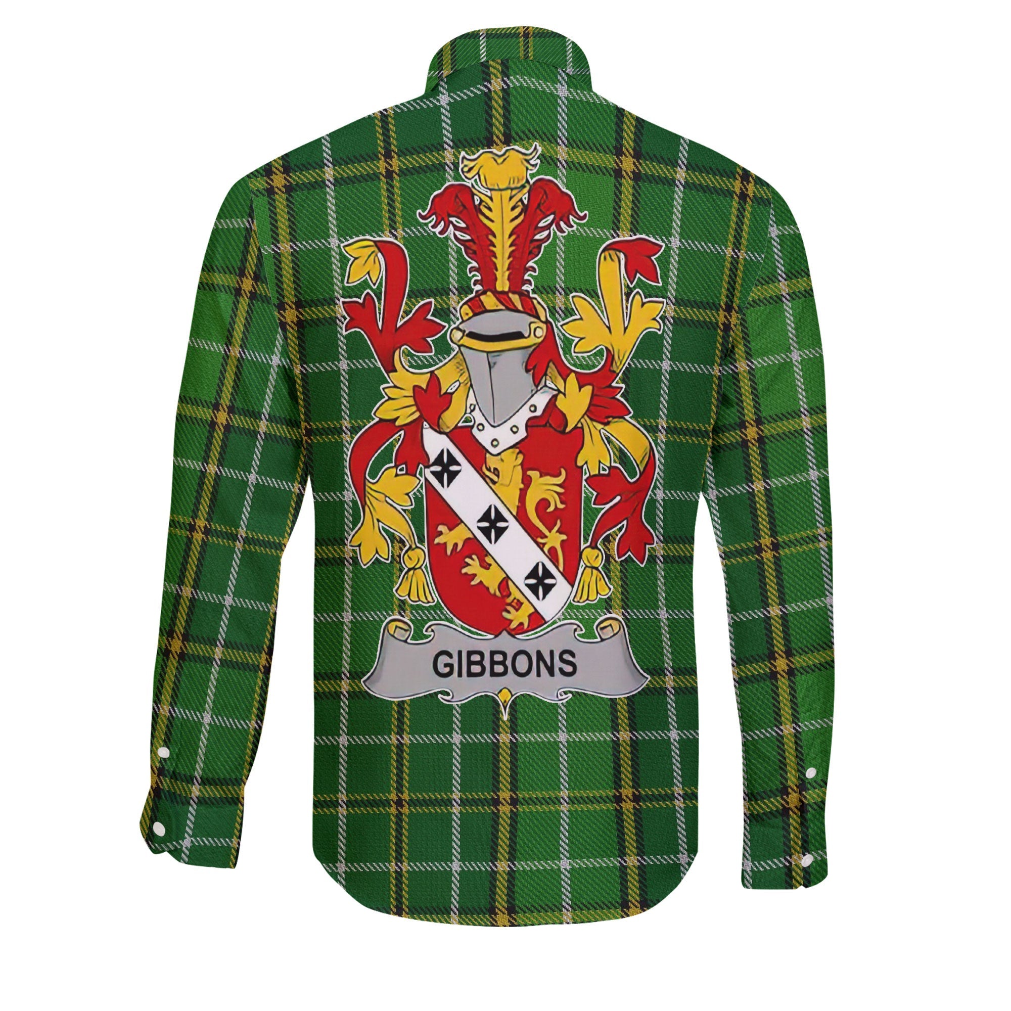 Gibbons or McGibbons Long Sleeve Button Shirts Crest And National Plaid Style