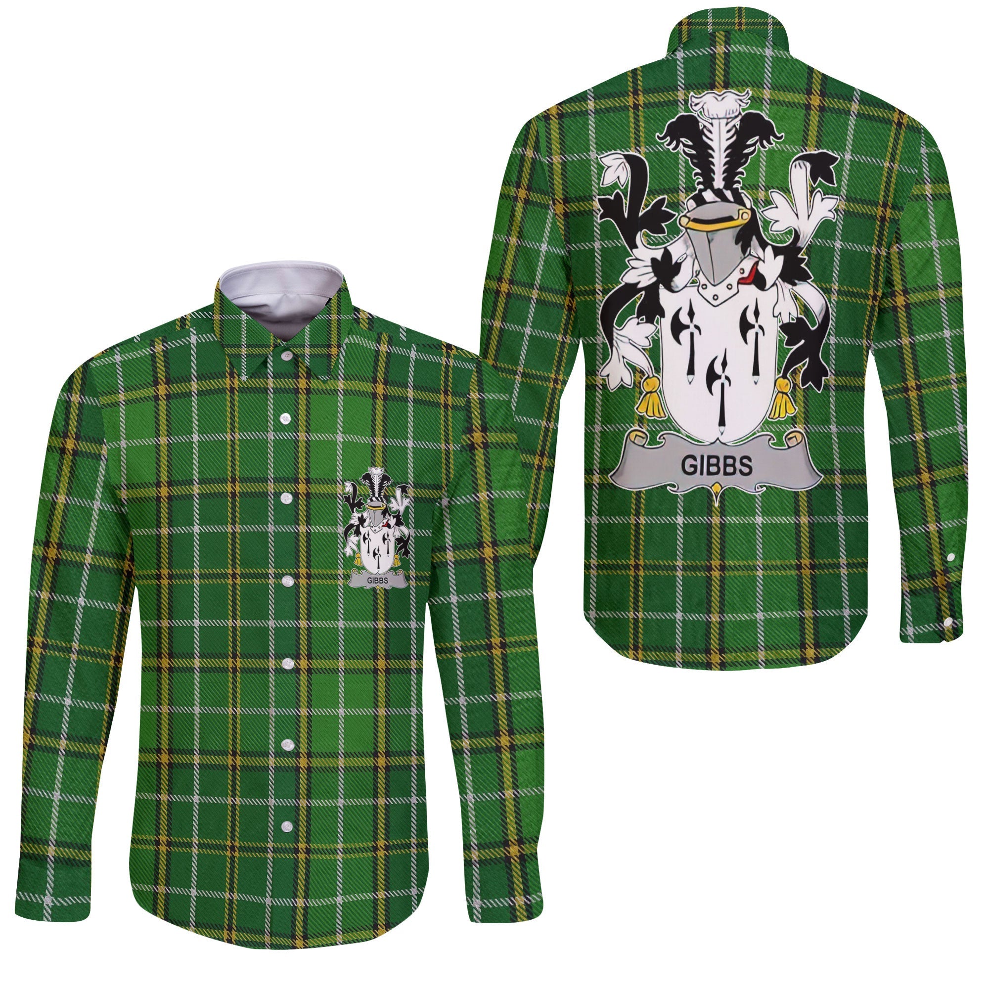 Gibbs Long Sleeve Button Shirts Crest And National Plaid Style