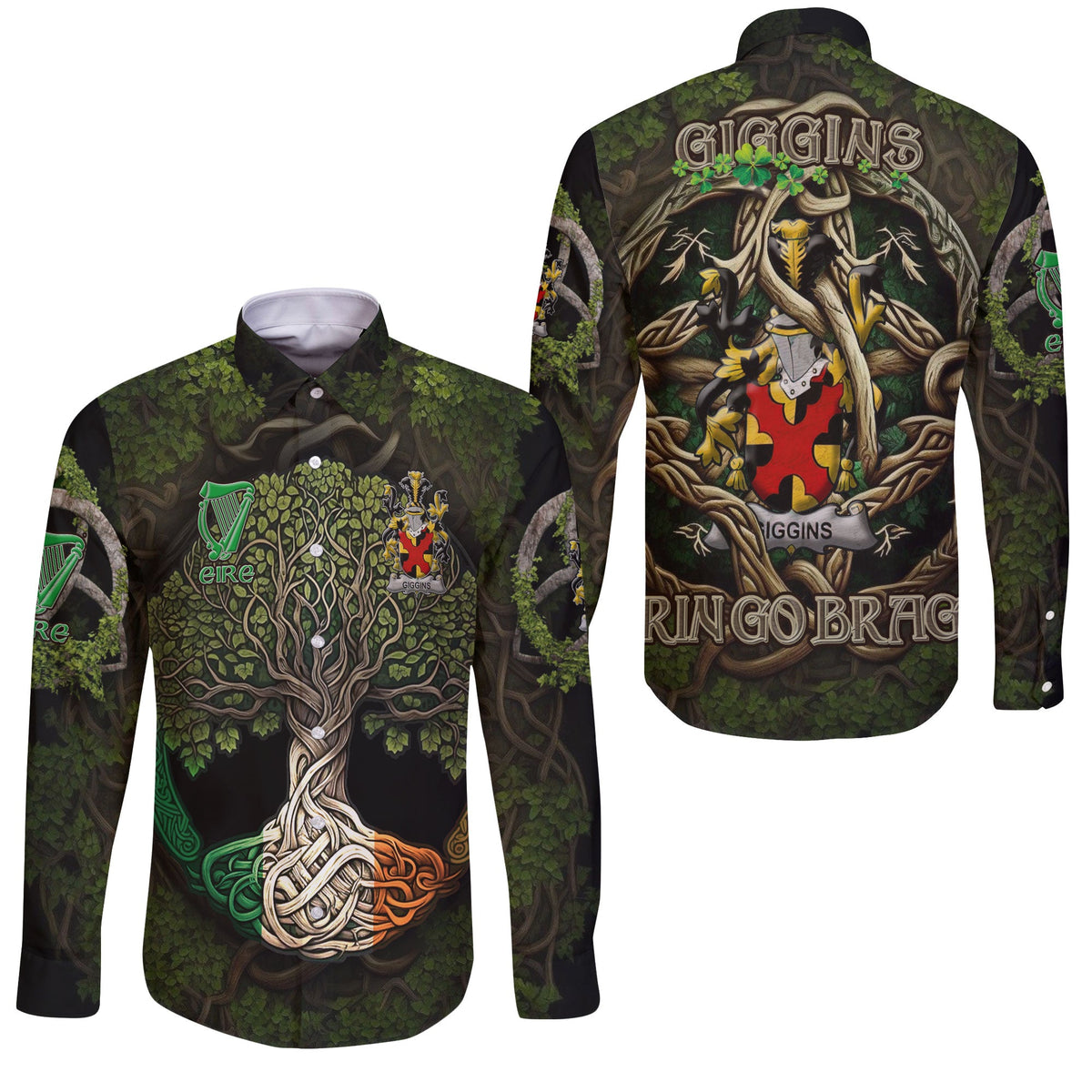 Giggins Long Sleeve Button Shirts Ireland Is My Root Style