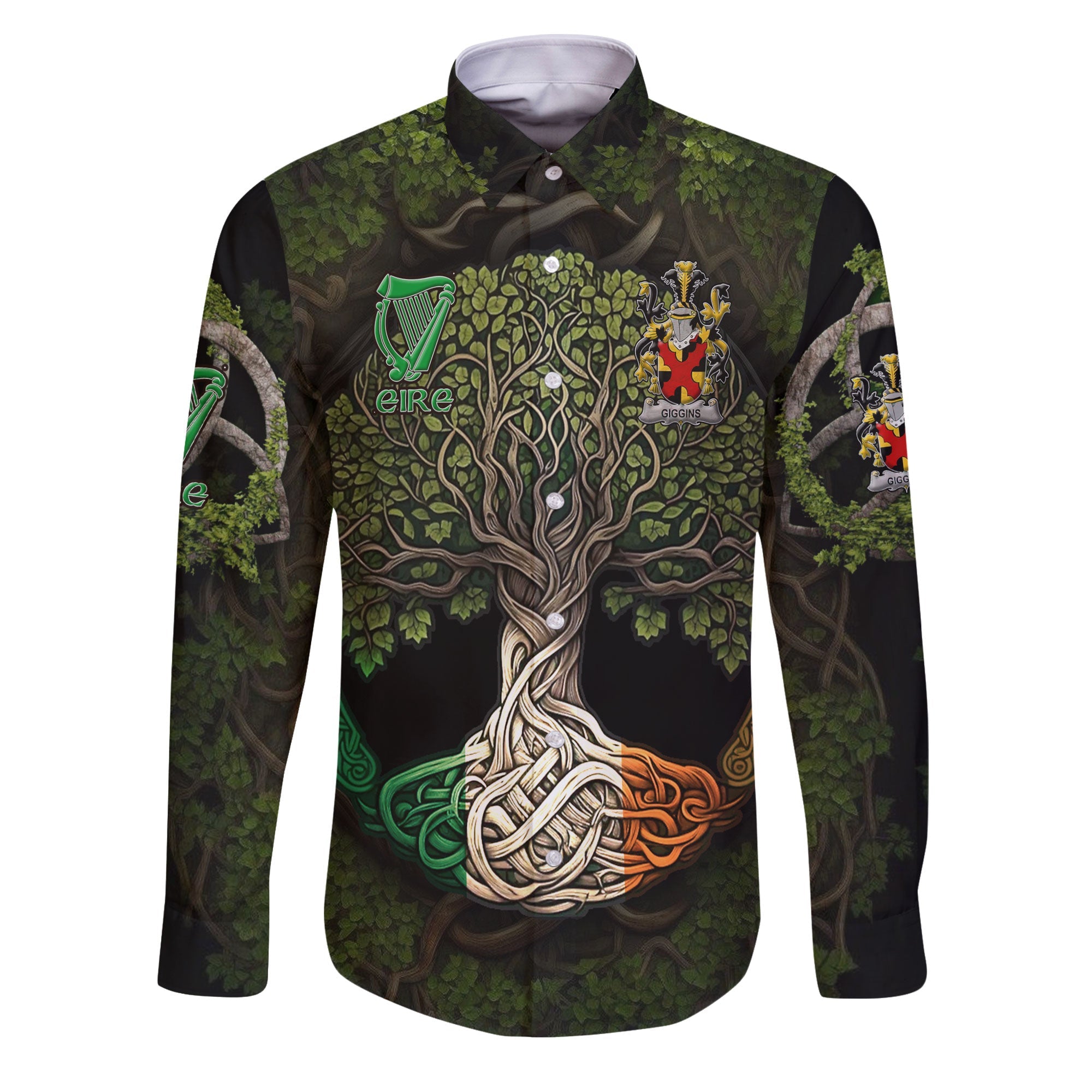 Giggins Long Sleeve Button Shirts Ireland Is My Root Style