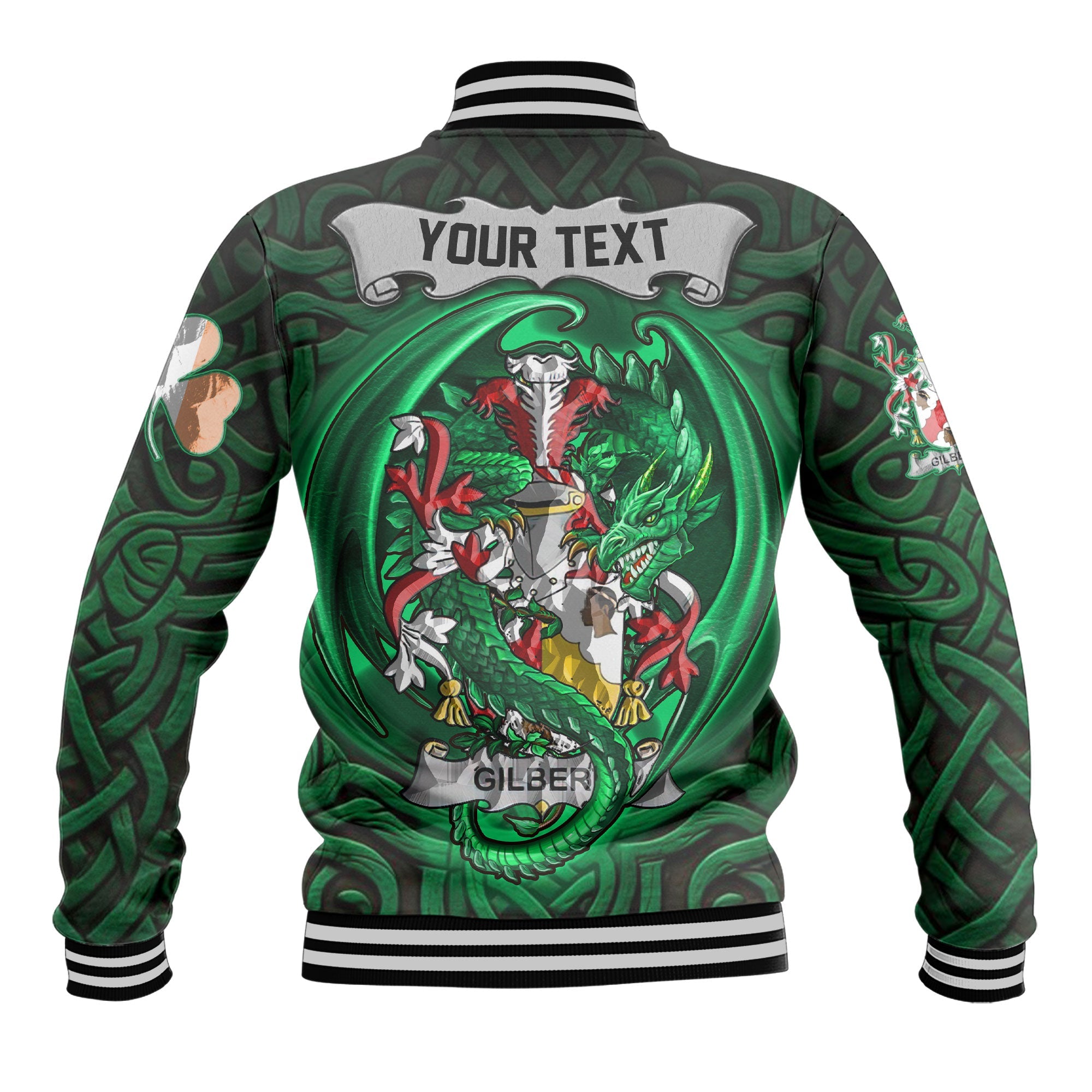 Gilbert Baseball Jackets The Green Dragon Of Ireland Style