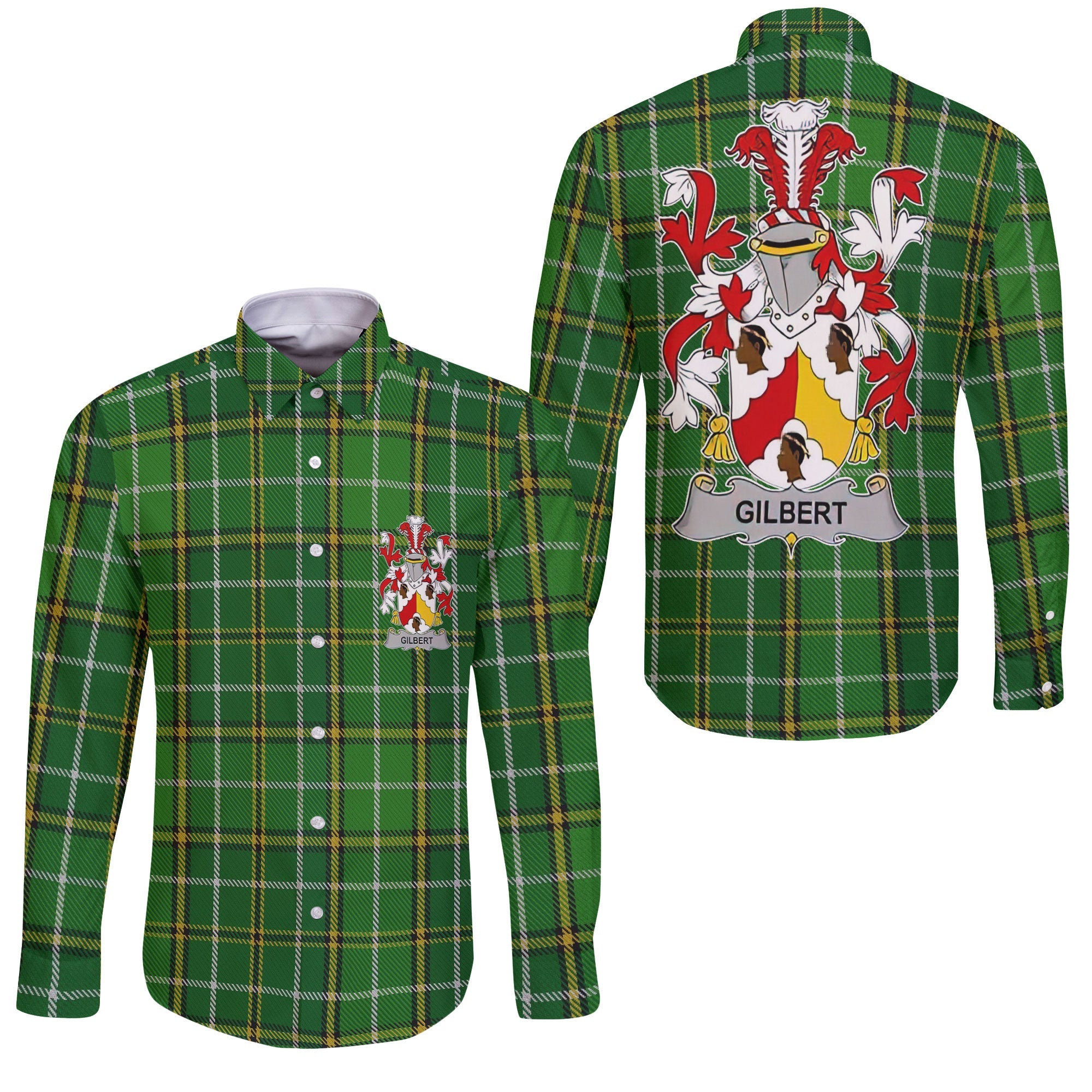 Gilbert Long Sleeve Button Shirts Crest And National Plaid Style