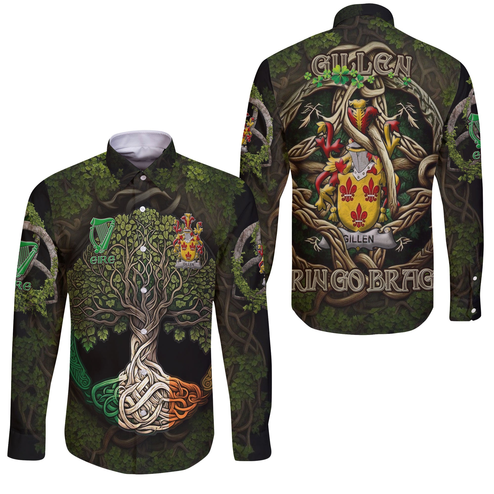 Gillen or O Gillen Long Sleeve Button Shirts Ireland Is My Root Style