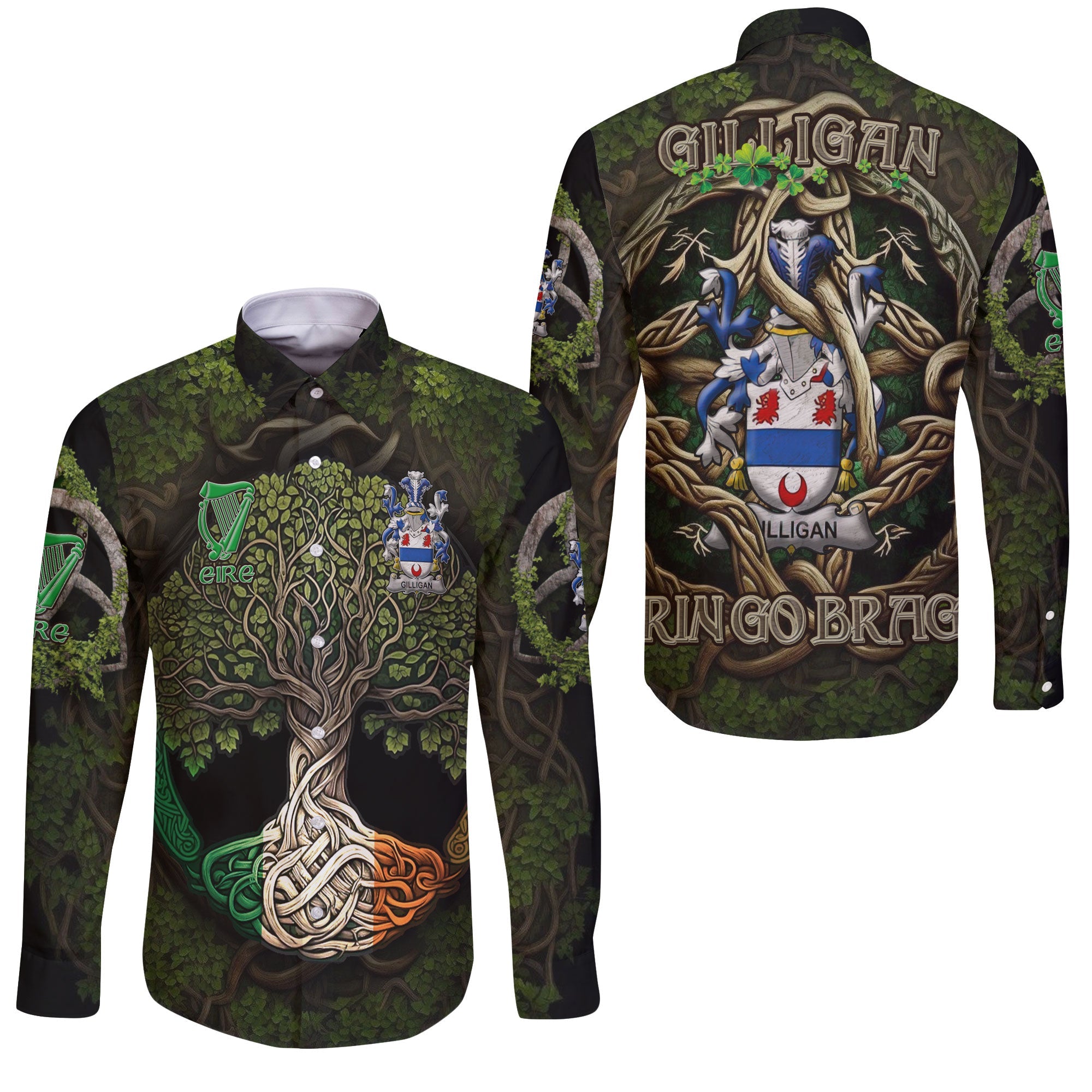 Gilligan or McGilligan Long Sleeve Button Shirts Ireland Is My Root Style