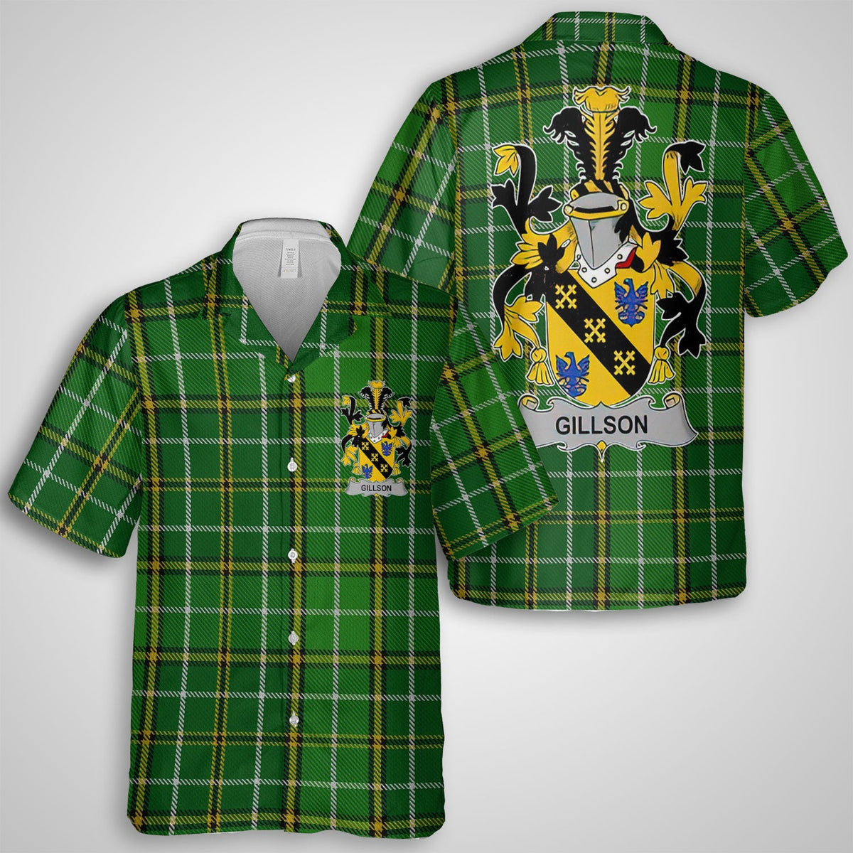 Gillson Hawaiian Shirts Crest And National Plaid Style