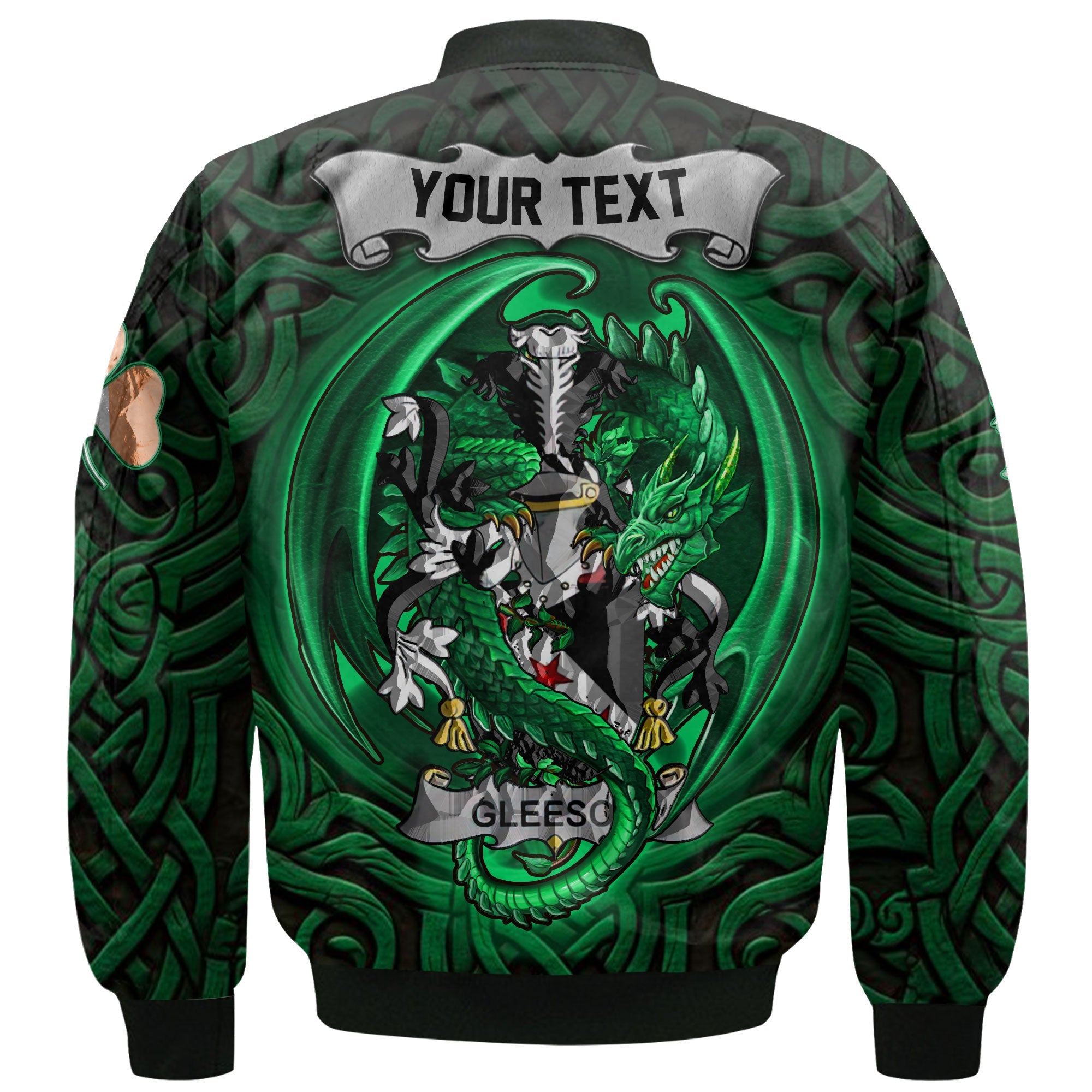 Gleeson or O Glissane Bomber Jackets The Green Dragon Of Ireland Style