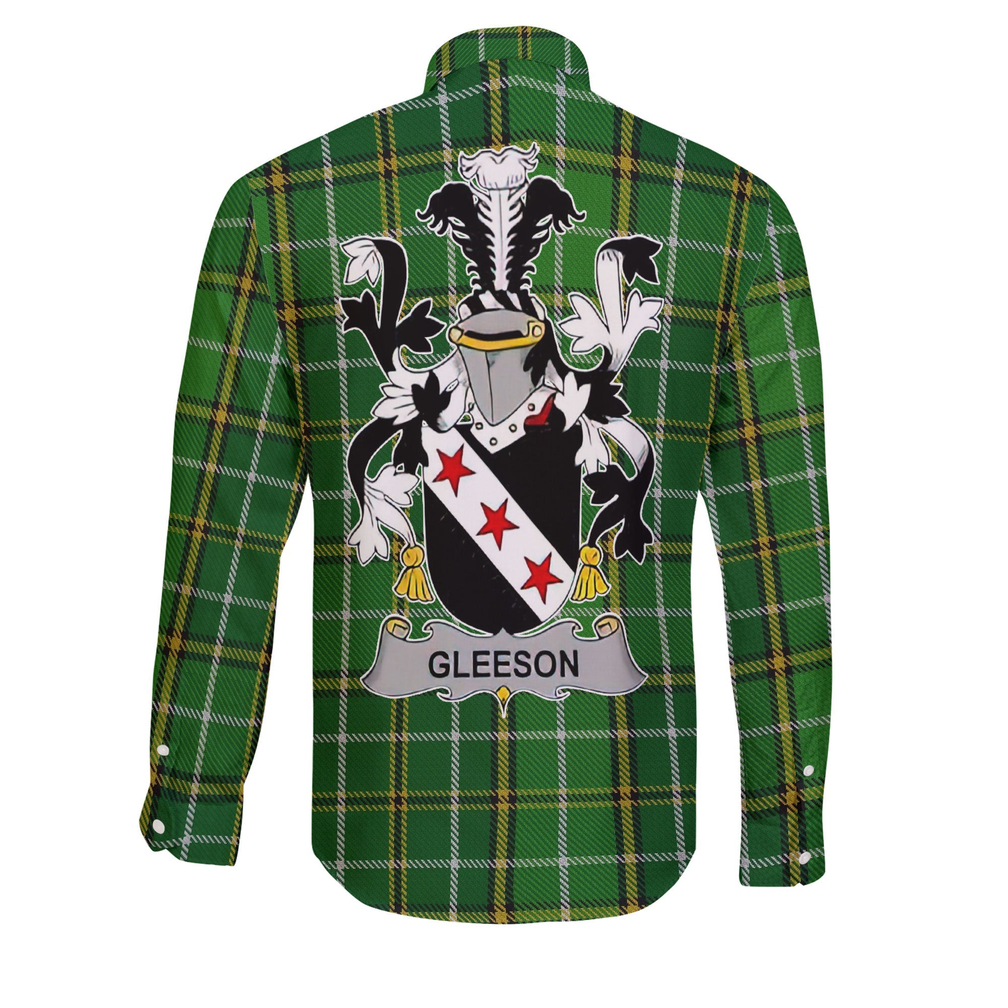 Gleeson or O Glissane Long Sleeve Button Shirts Crest And National Plaid Style