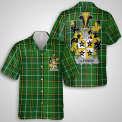 Glennon or Glenane Hawaiian Shirts Crest And National Plaid Style