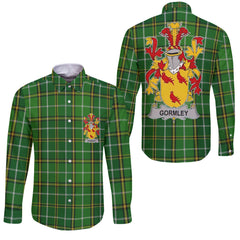 Gormley or O Gormley Long Sleeve Button Shirts Crest And National Plaid Style