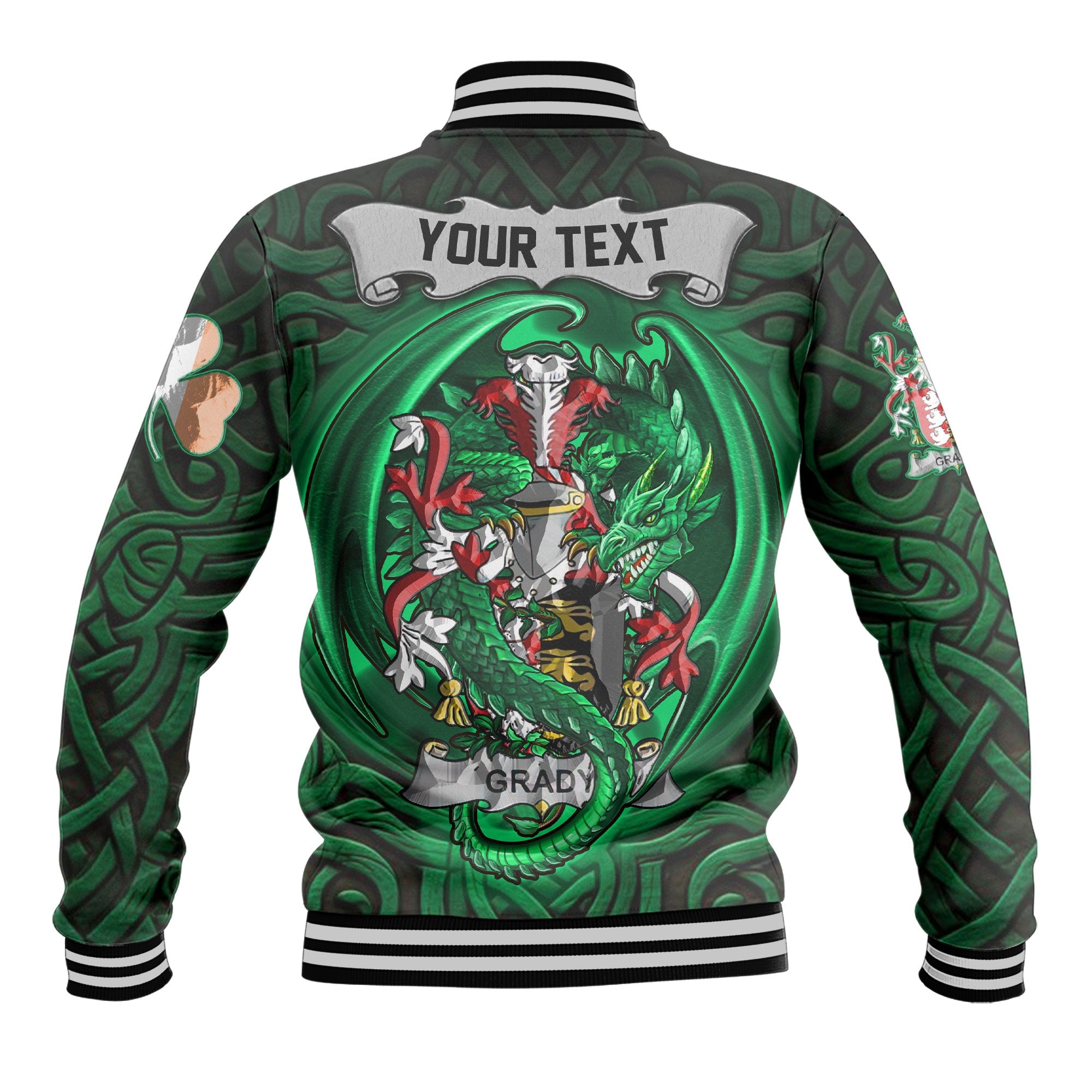 Grady or O Grady Baseball Jackets The Green Dragon Of Ireland Style