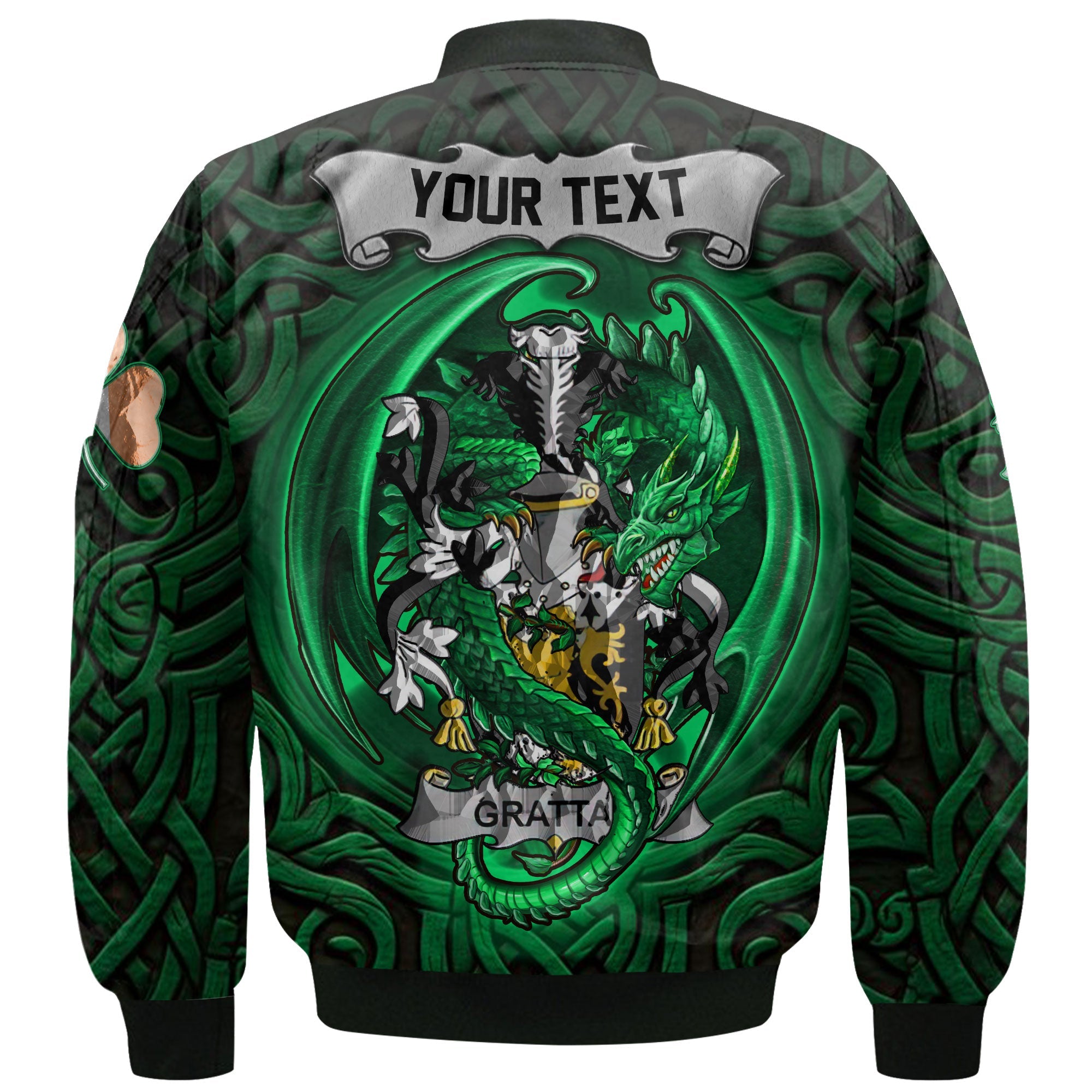 Grattan or McGrattan Bomber Jackets The Green Dragon Of Ireland Style