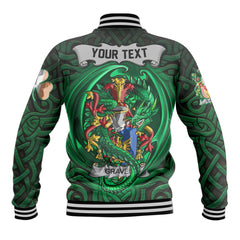 Graves or Greaves Baseball Jackets The Green Dragon Of Ireland Style