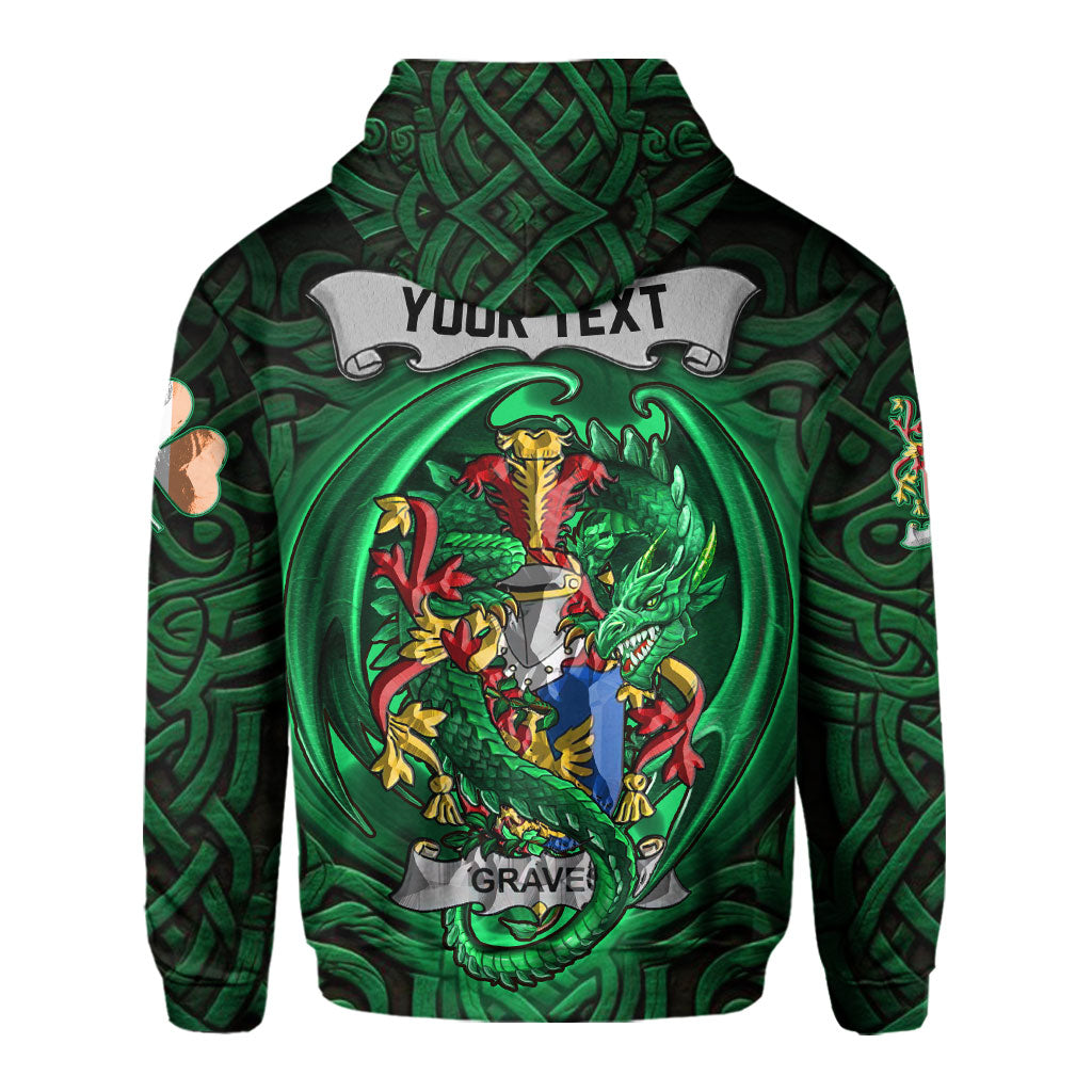 Graves or Greaves Hoodies The Green Dragon Of Ireland Style