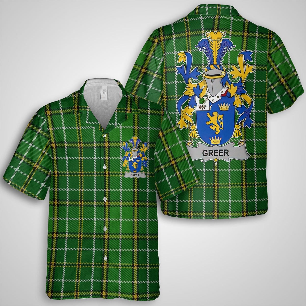 Greer Hawaiian Shirts Crest And National Plaid Style