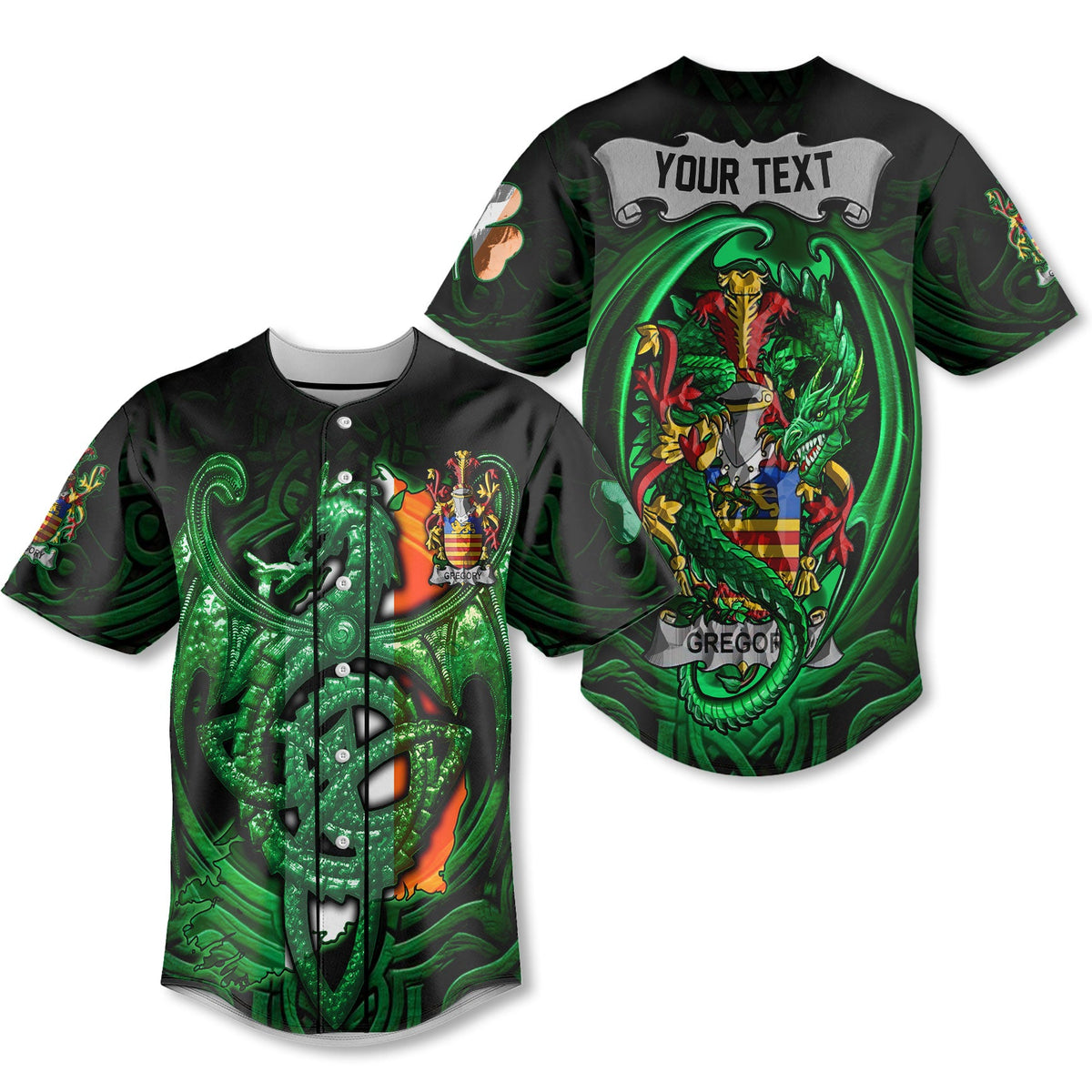 Gregory Baseball Jerseys The Green Dragon Of Ireland Style