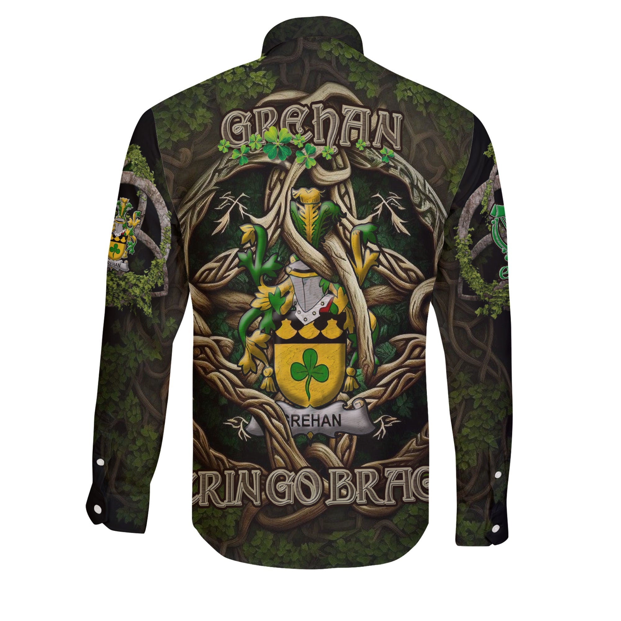 Grehan or O Greaghan Long Sleeve Button Shirts Ireland Is My Root Style