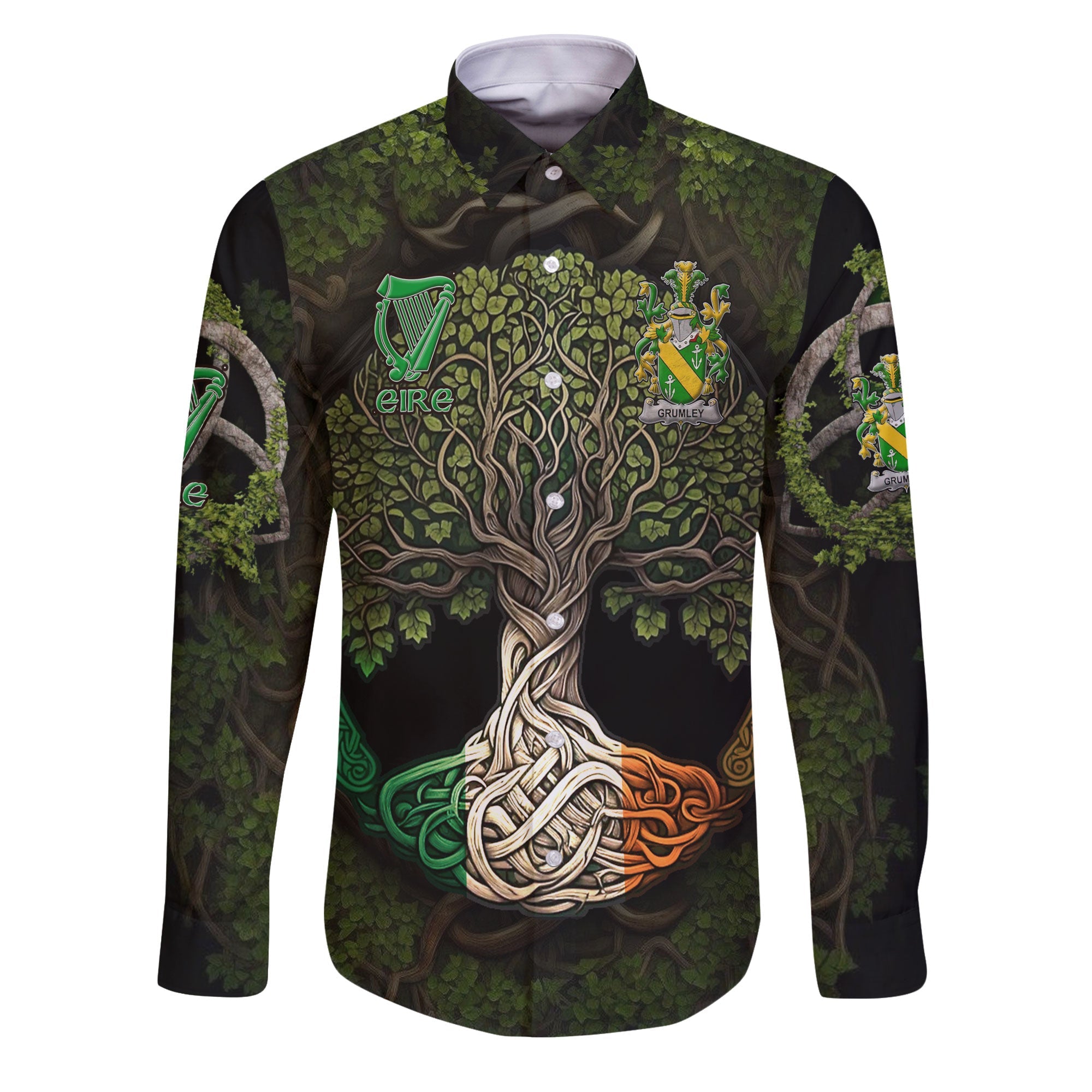 Grumley Long Sleeve Button Shirts Ireland Is My Root Style