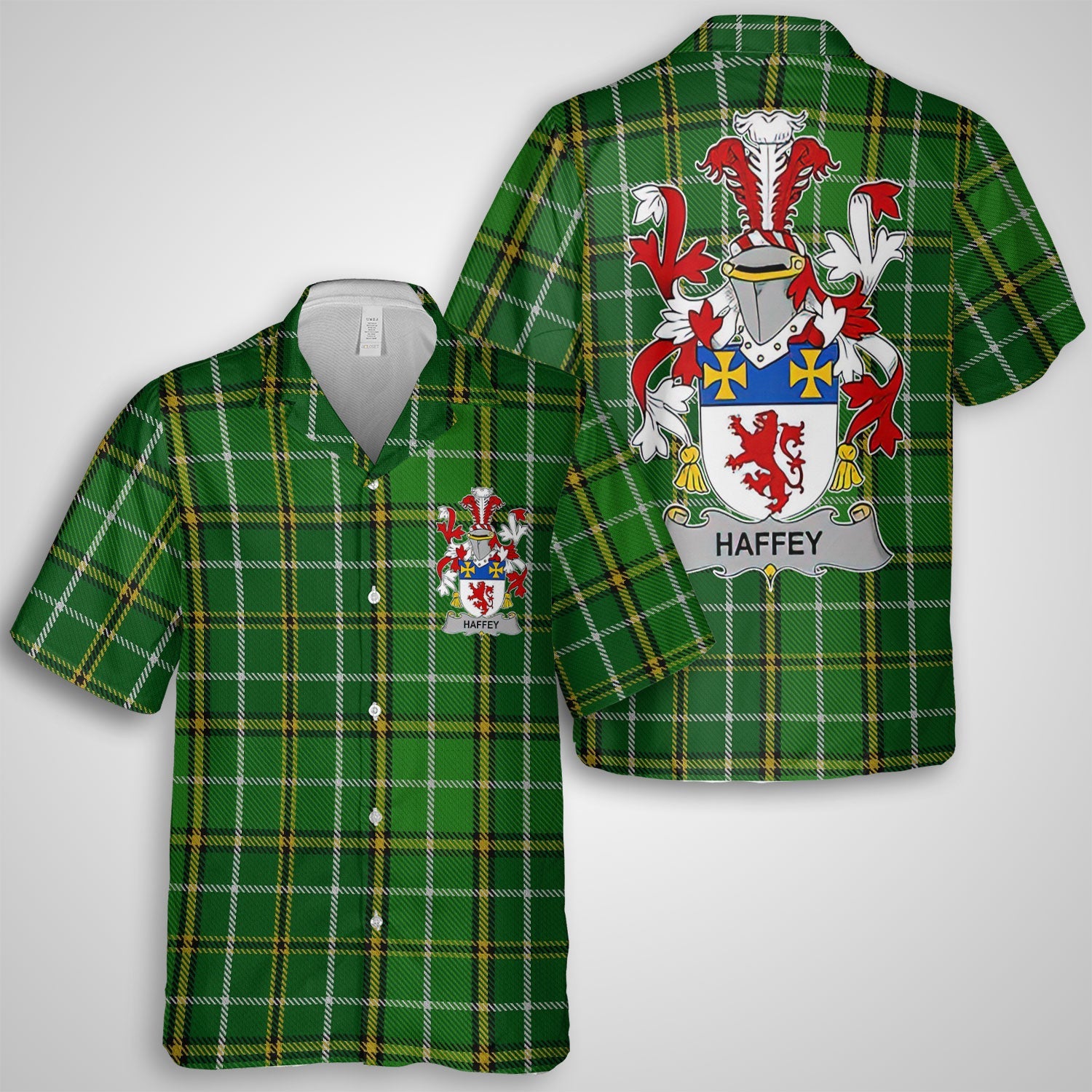 Haffey or O Haffy Hawaiian Shirts Crest And National Plaid Style