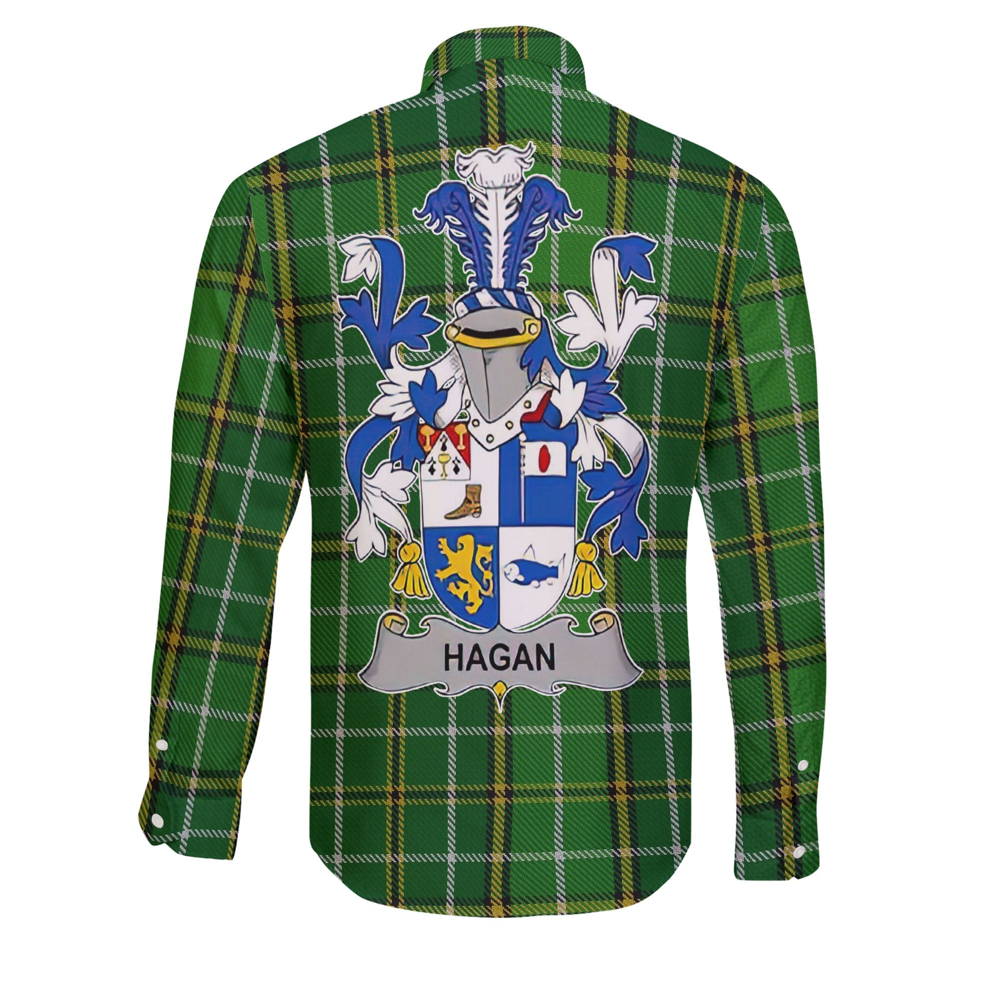 Hagan or O Hagan Long Sleeve Button Shirts Crest And National Plaid Style