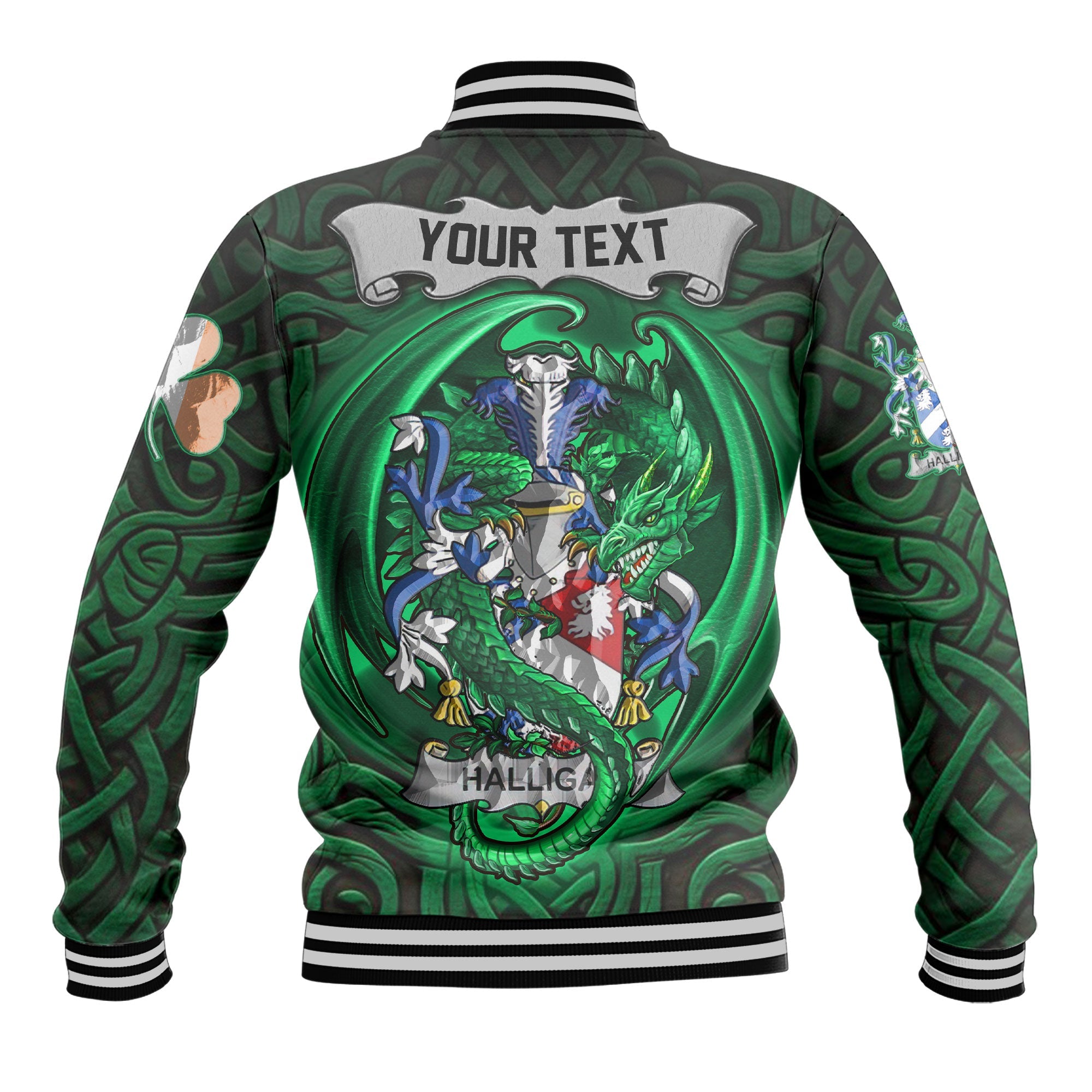 Halligan or O Halligan Baseball Jackets The Green Dragon Of Ireland Style