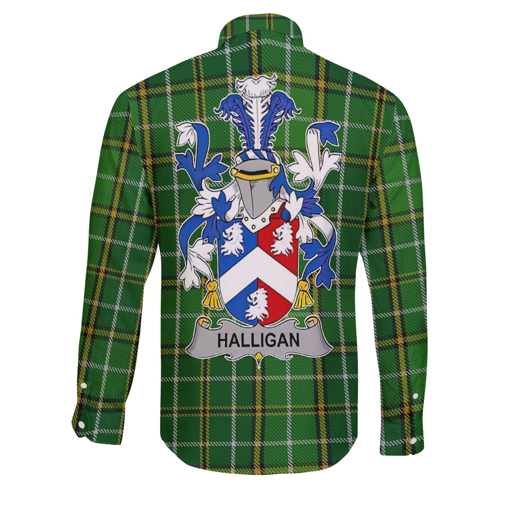 Halligan or O Halligan Long Sleeve Button Shirts Crest And National Plaid Style