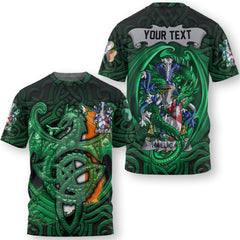 Hall or MacHall T-Shirts The Green Dragon Of Ireland Style