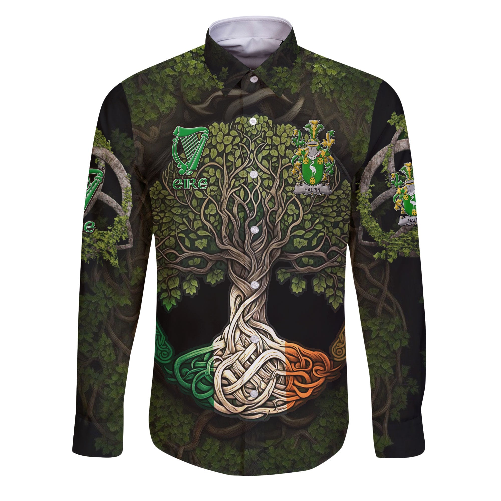 Halpin or O Halpin Long Sleeve Button Shirts Ireland Is My Root Style