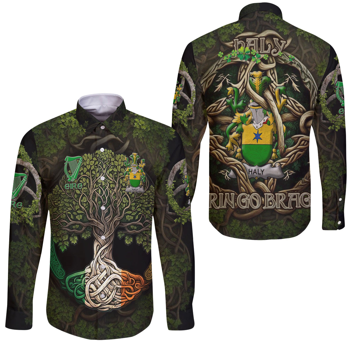 Haly or O Haly Long Sleeve Button Shirts Ireland Is My Root Style