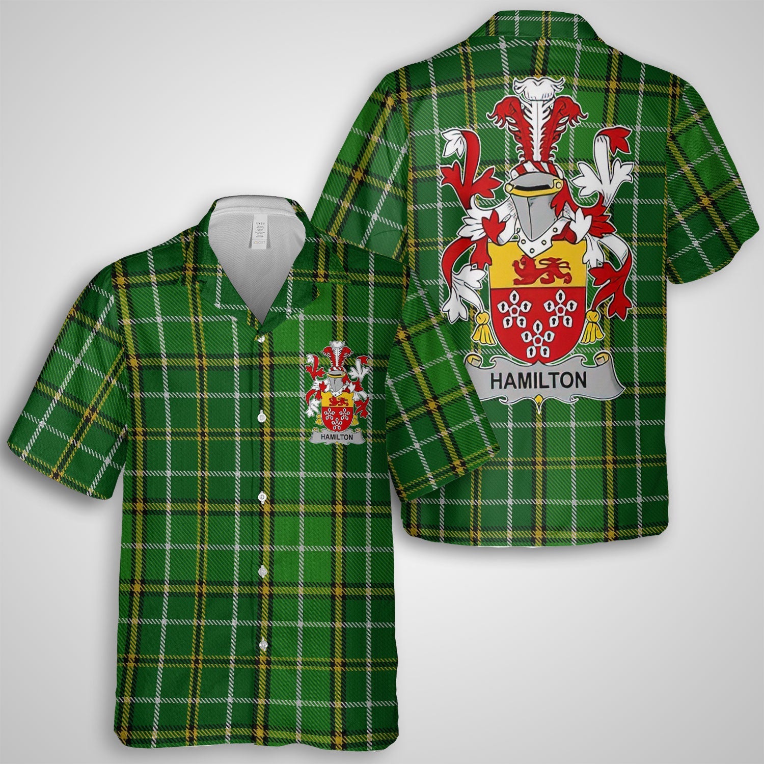 Hamilton Hawaiian Shirts Crest And National Plaid Style