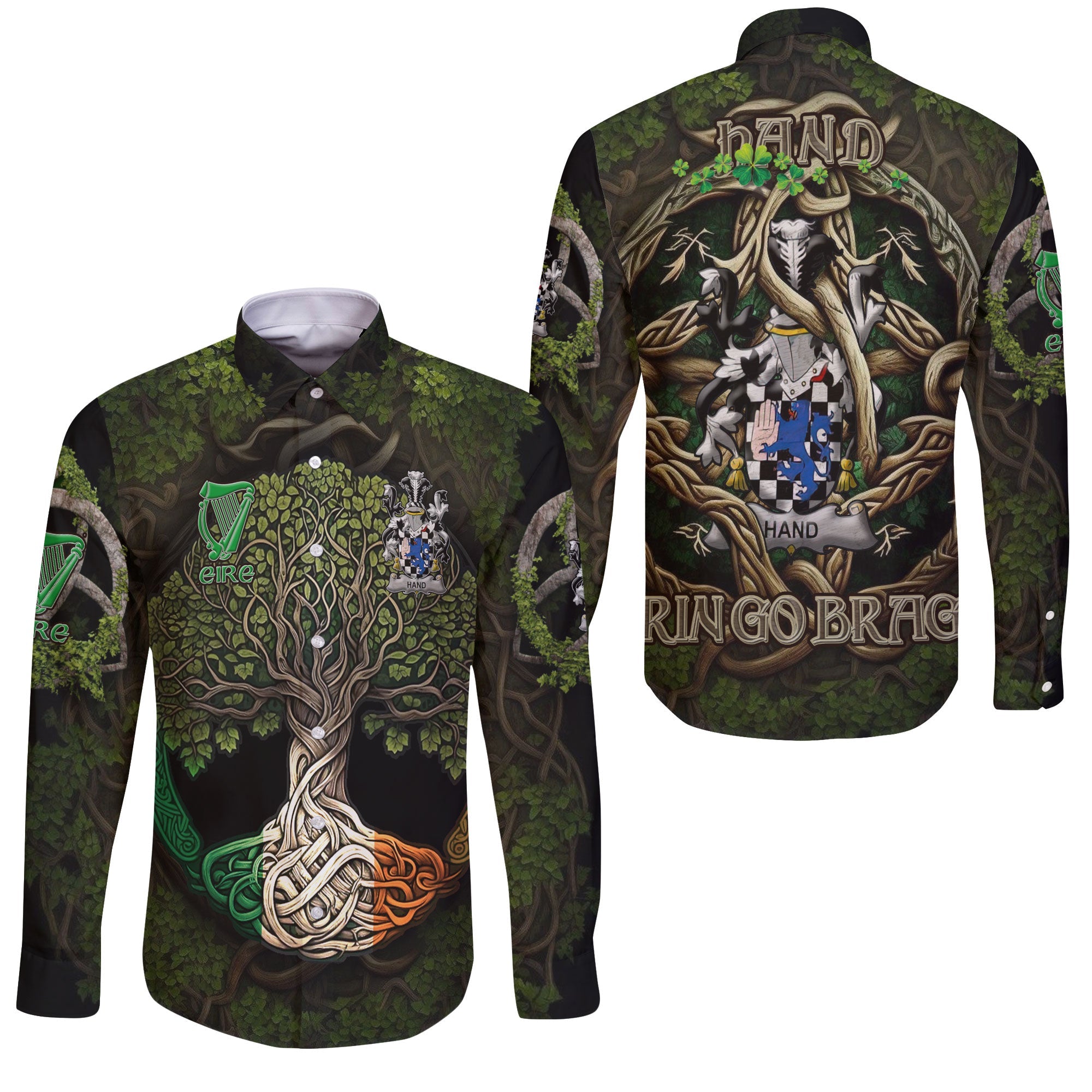 Hand or McClave Long Sleeve Button Shirts Ireland Is My Root Style