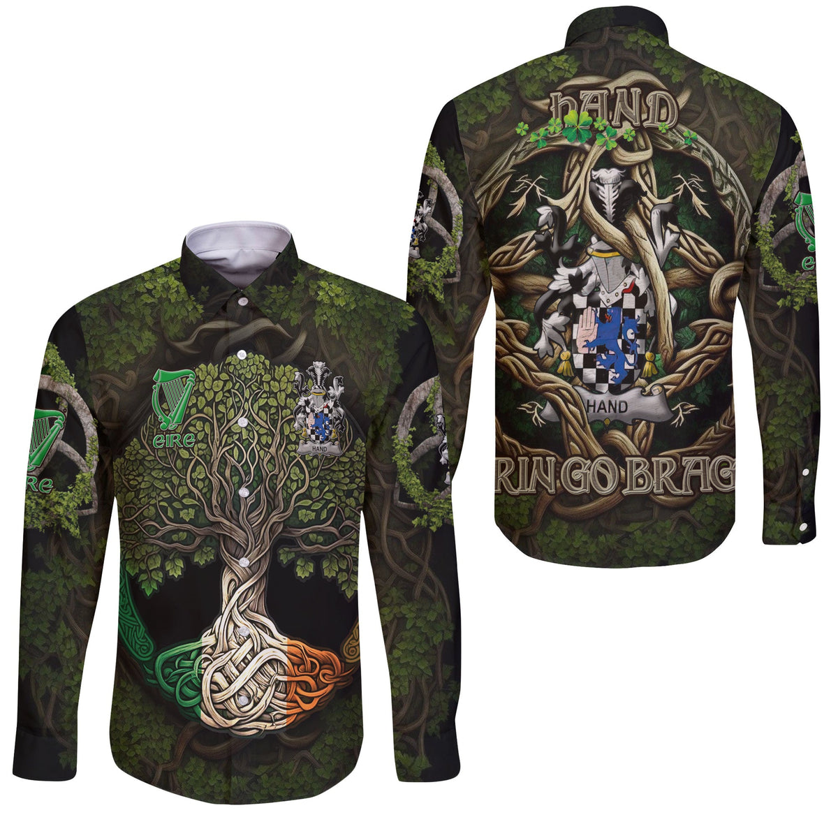 Hand or McClave Long Sleeve Button Shirts Ireland Is My Root Style